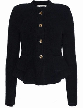 Warm Layer Layered Knitwear L'AGENCE Melissa Knit Flare Cardigan in Black Gold