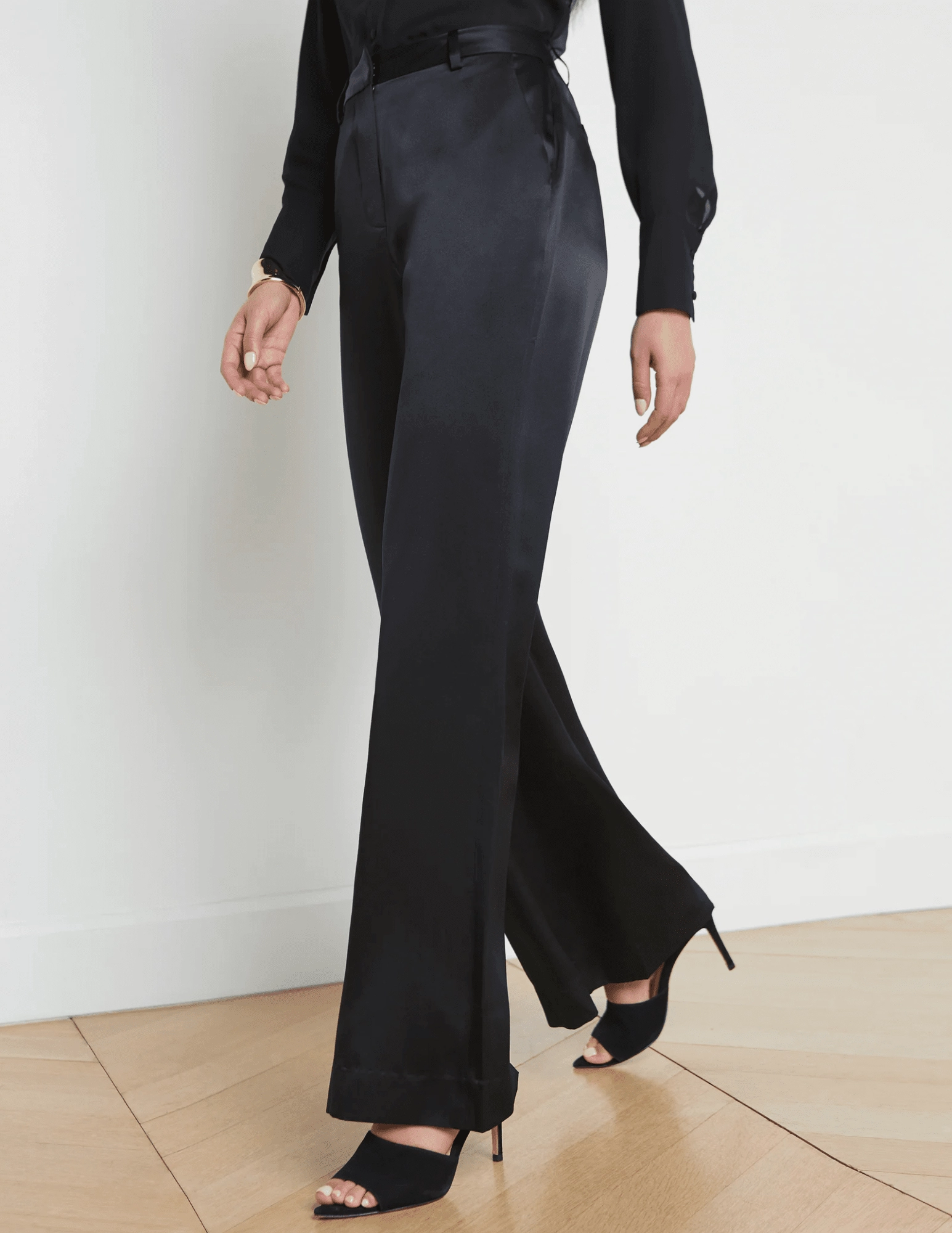 L'Agence Pilar Silk Wide Leg Pant Durable Activewear