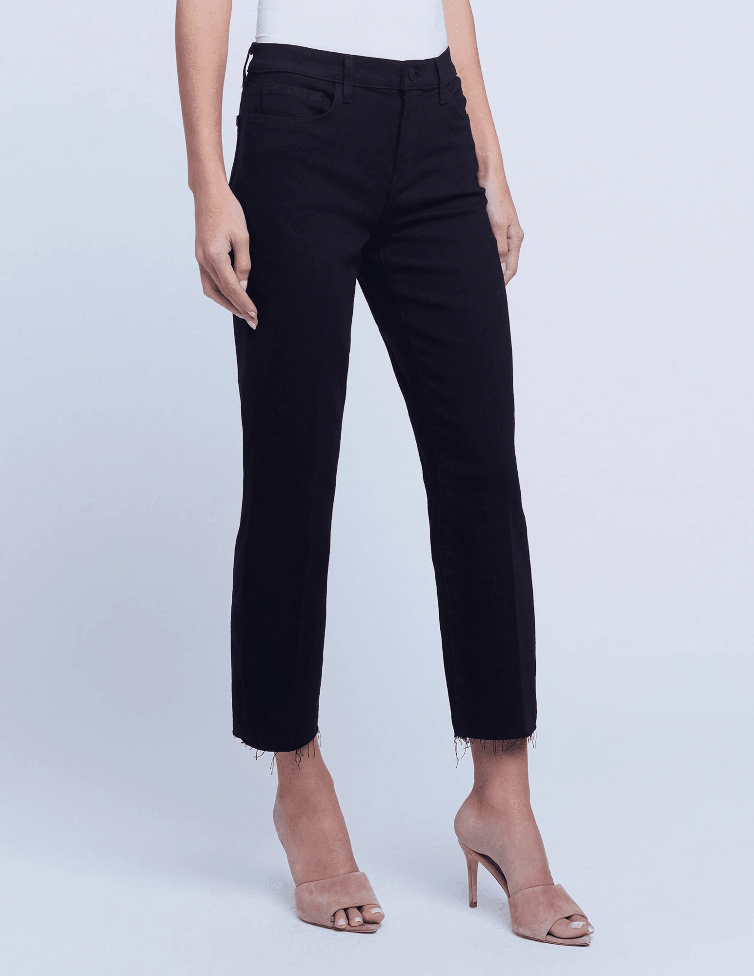 Reflective details Seasonal Wear L'AGENCE Sada High Rise Cropped Slim Jeans In Black