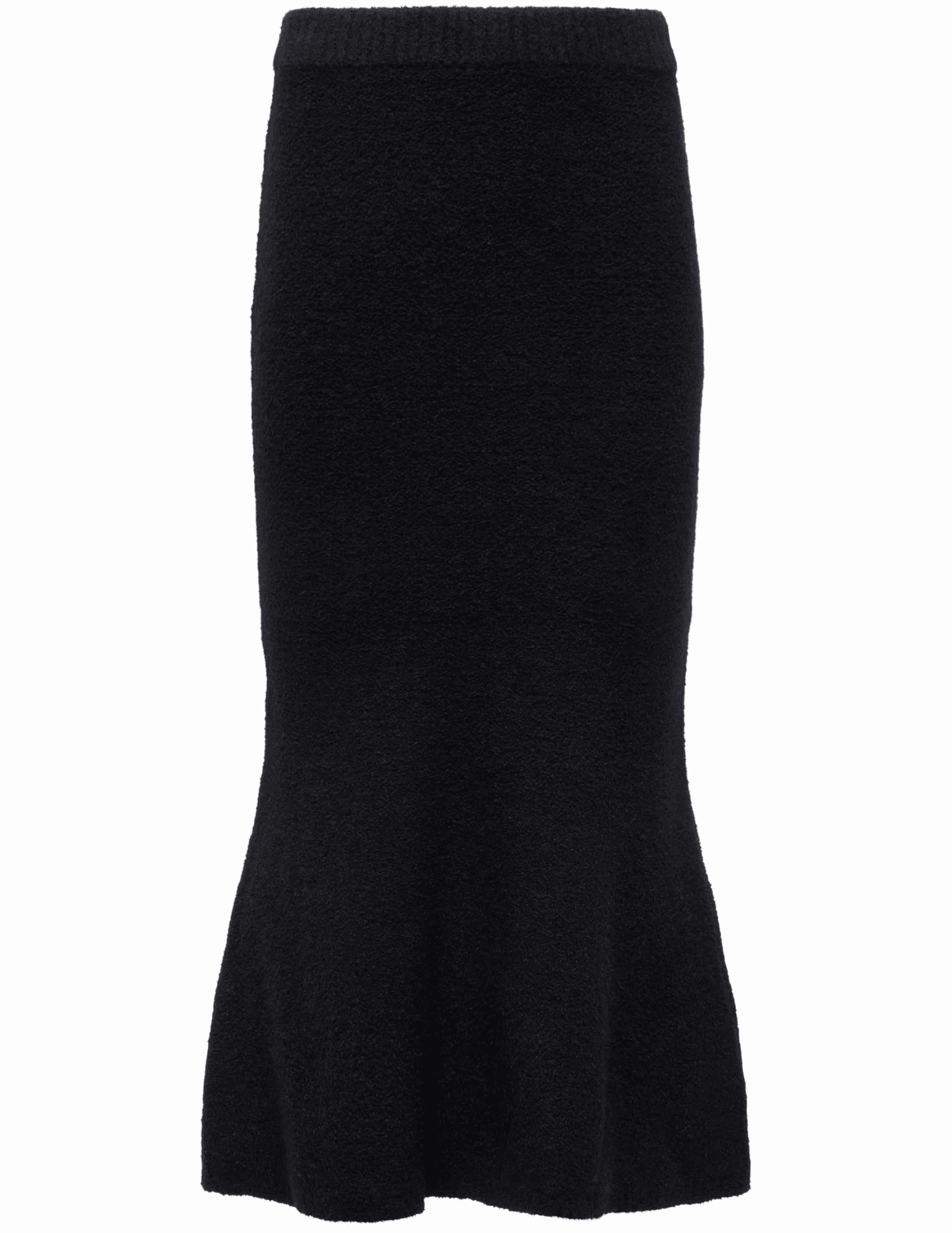 L'AGENCE Salem Knit Flare Midi Skirt in Black Basic Style Comfort Wear