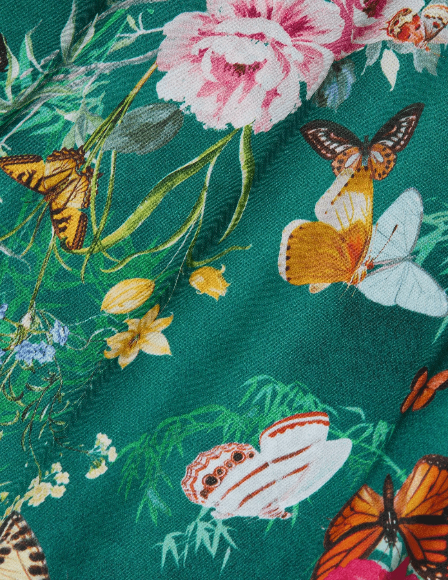 Light Drape L'AGENCE Sayla Silk Maxi Dress in Bottle Green Multi Charonda Butterfly