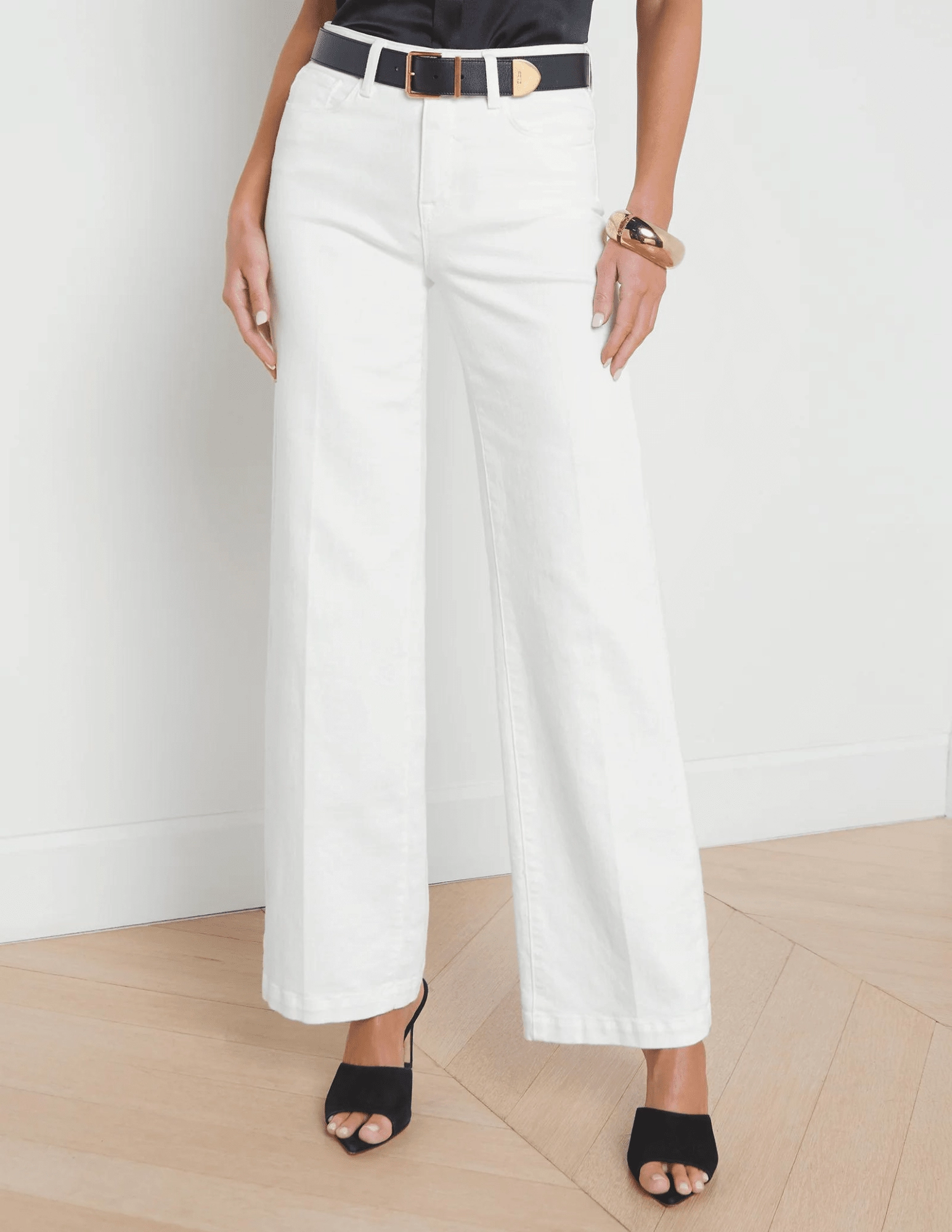 Flexible Layer Odor Resistant Treatment L??AGENCE Scottie High Rise Wide Leg Jeans In Blanc