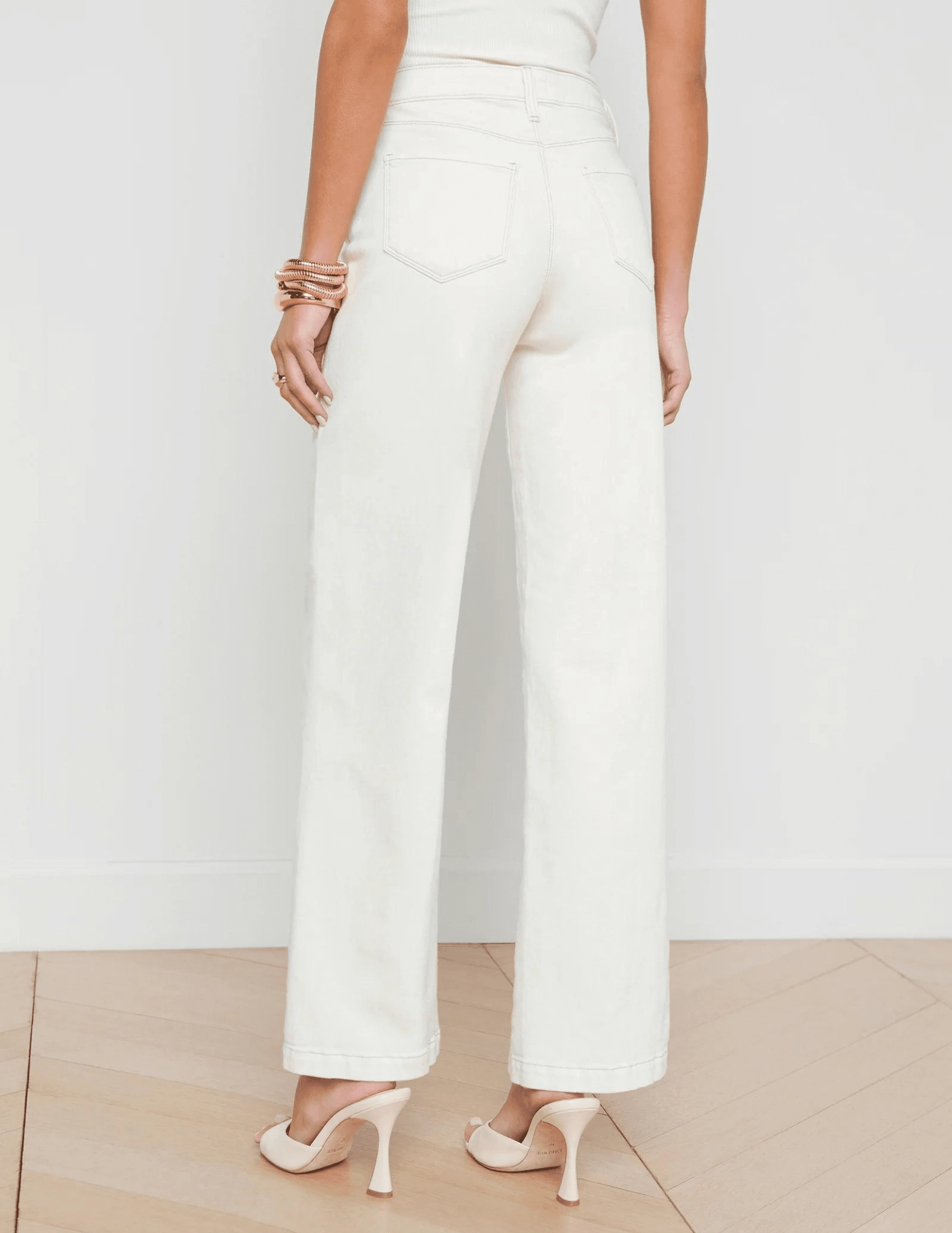 L??AGENCE Scottie High Rise Wide Leg Jeans In Macadamia Style Element