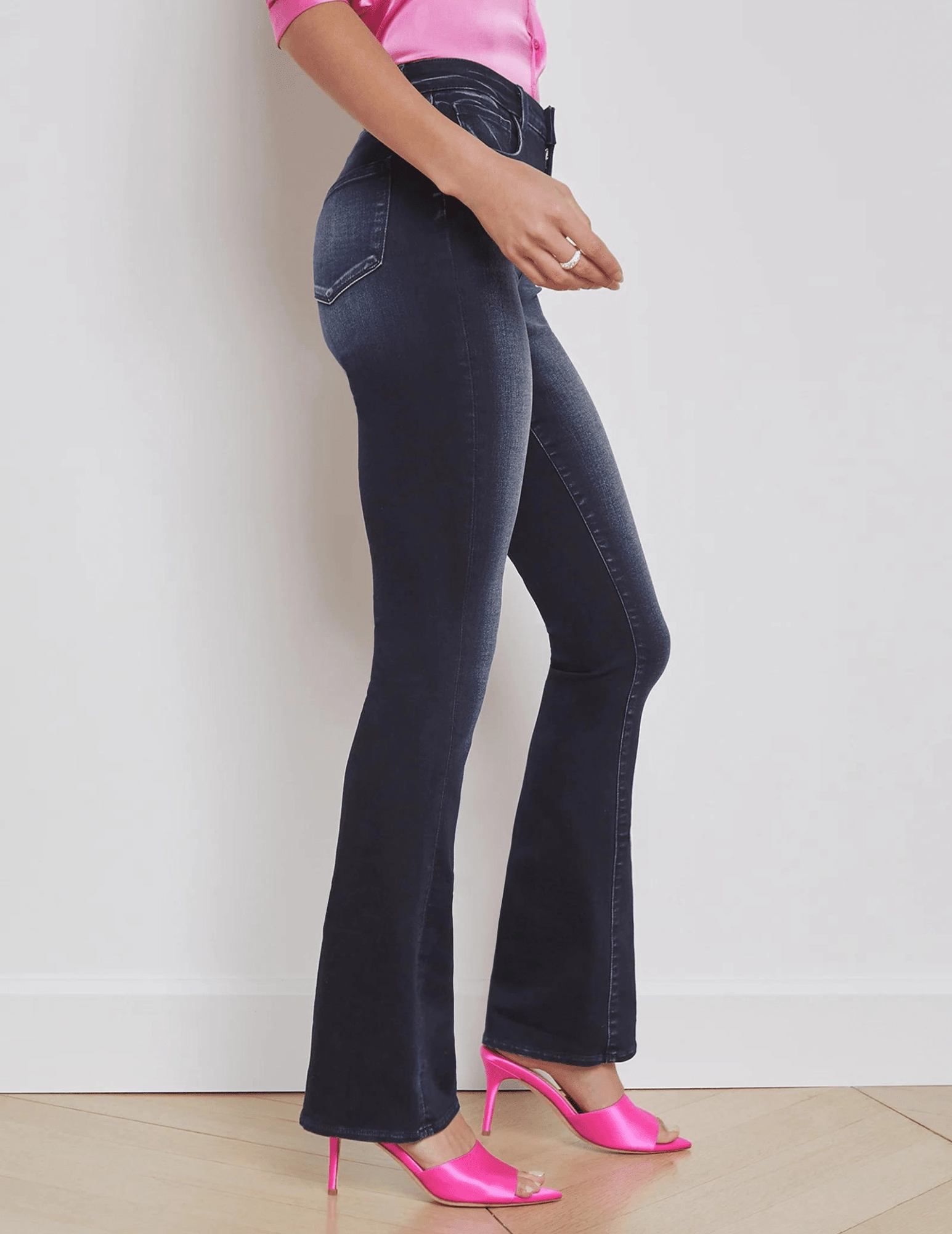 Soft Date Night Street Fashion Earthy Streetwear Fan Nature Lover L??AGENCE Selma High Rise Baby Boot-Cut Jeans In Nightingale