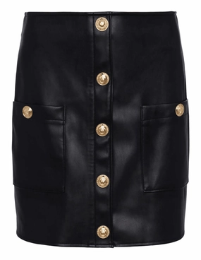 Structured Shape L'Agence Truman Leather Mini Skirt