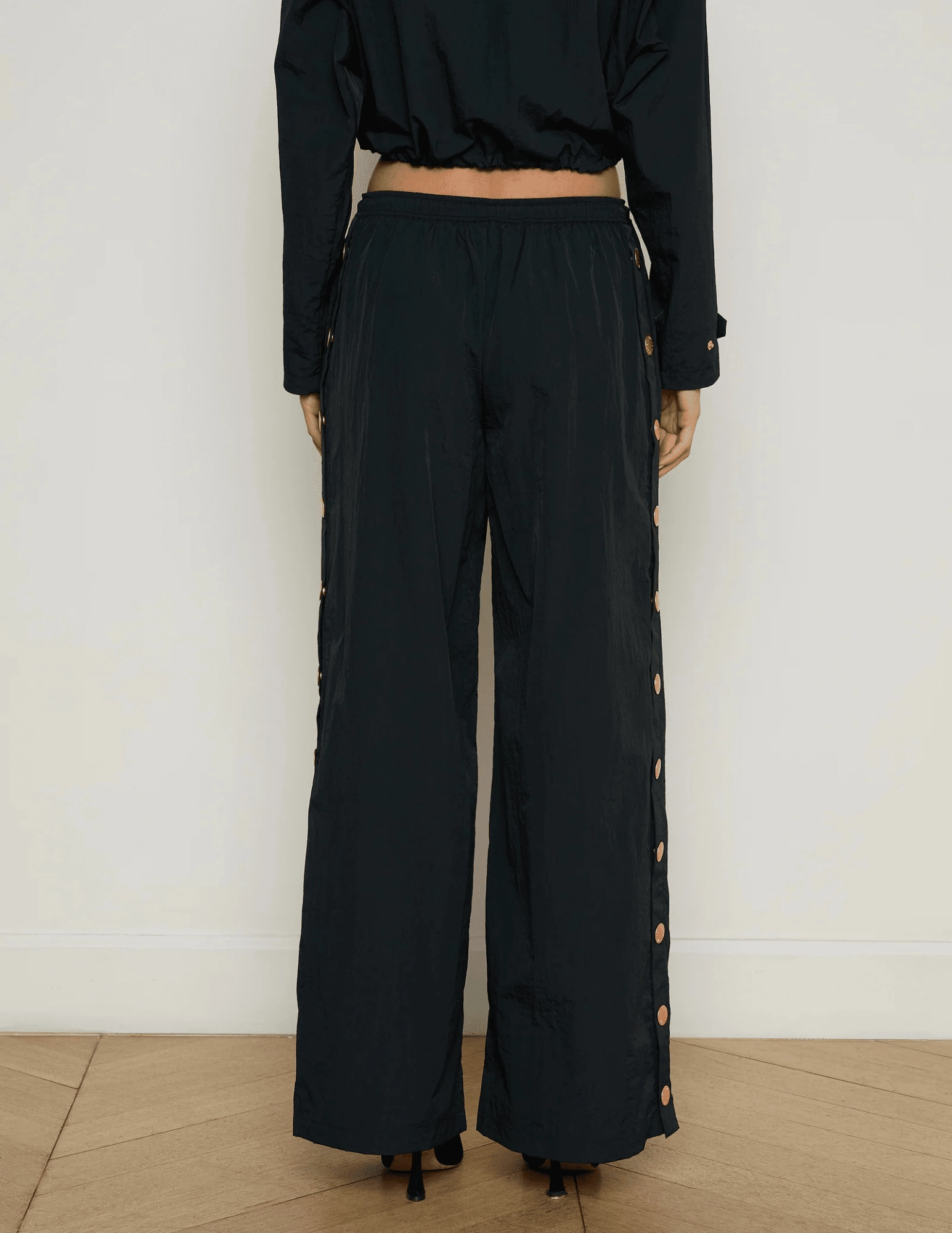 L'AGENCE Valkyrie Wide Leg Snap Pants Functional Style