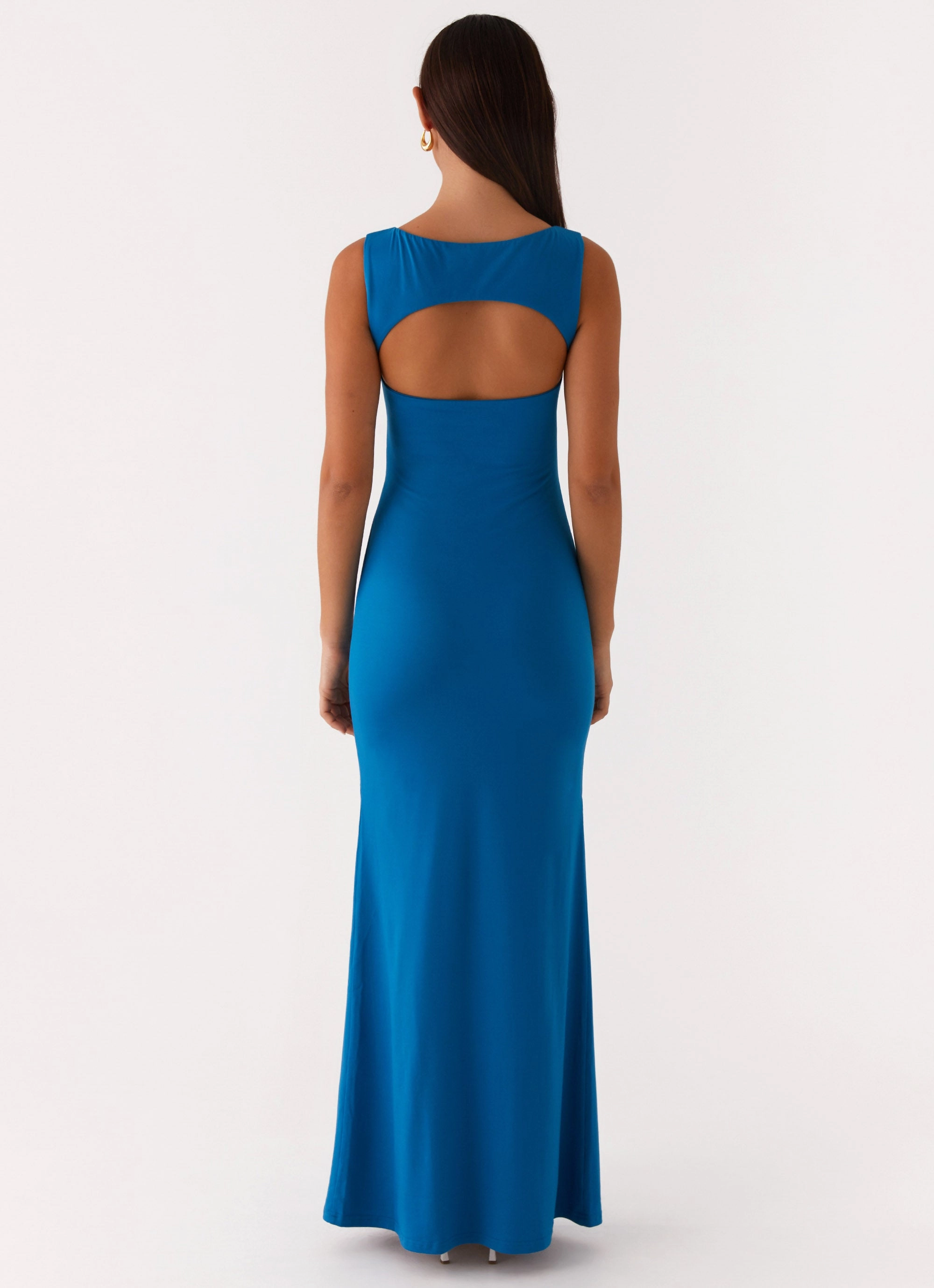 Street-Style Lagoon Cut Out Maxi Dress - Royal Blue