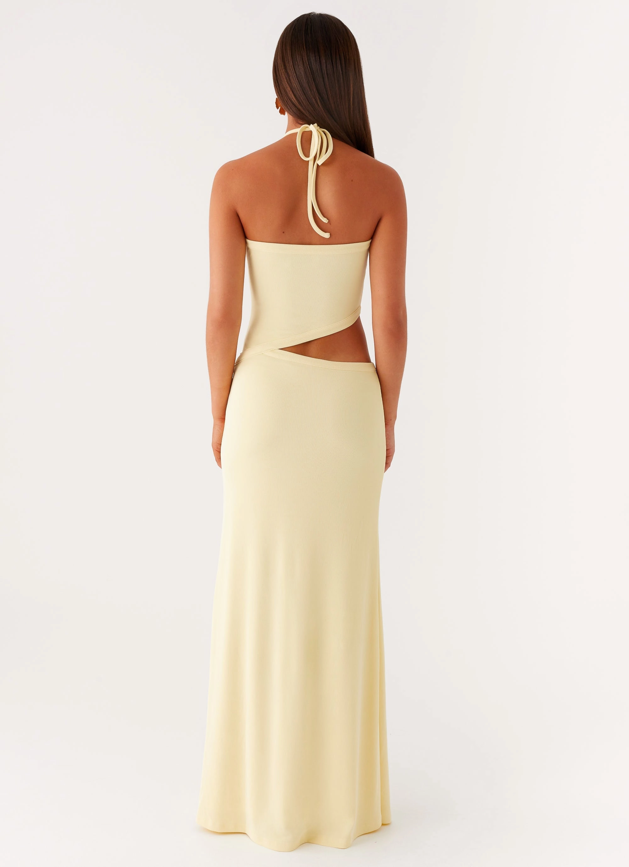 Quiet Mood Fashionable Style Lanah Cut Out Maxi Dress - Yellow