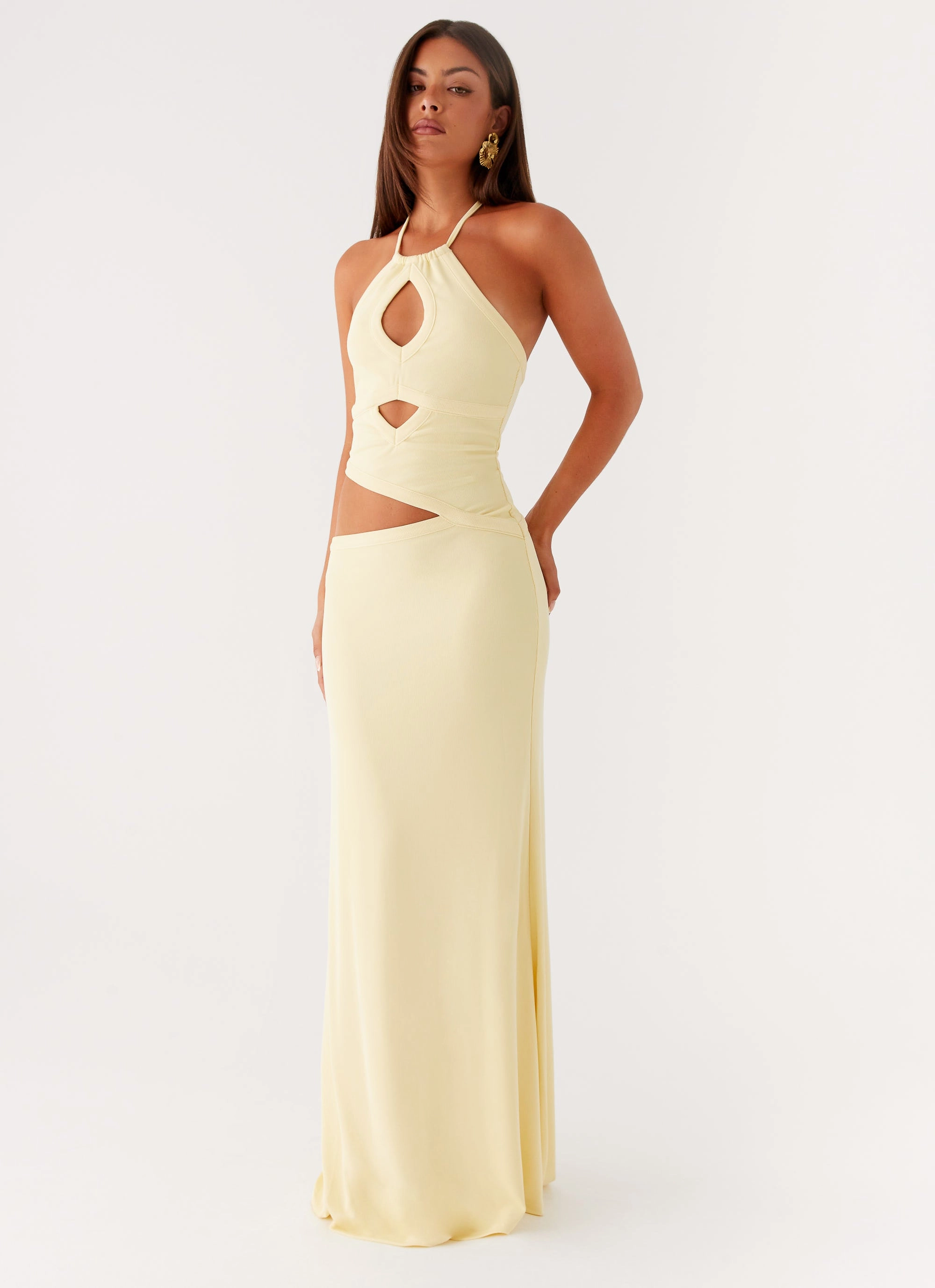 Cool Palette Lanah Cut Out Maxi Dress - Yellow