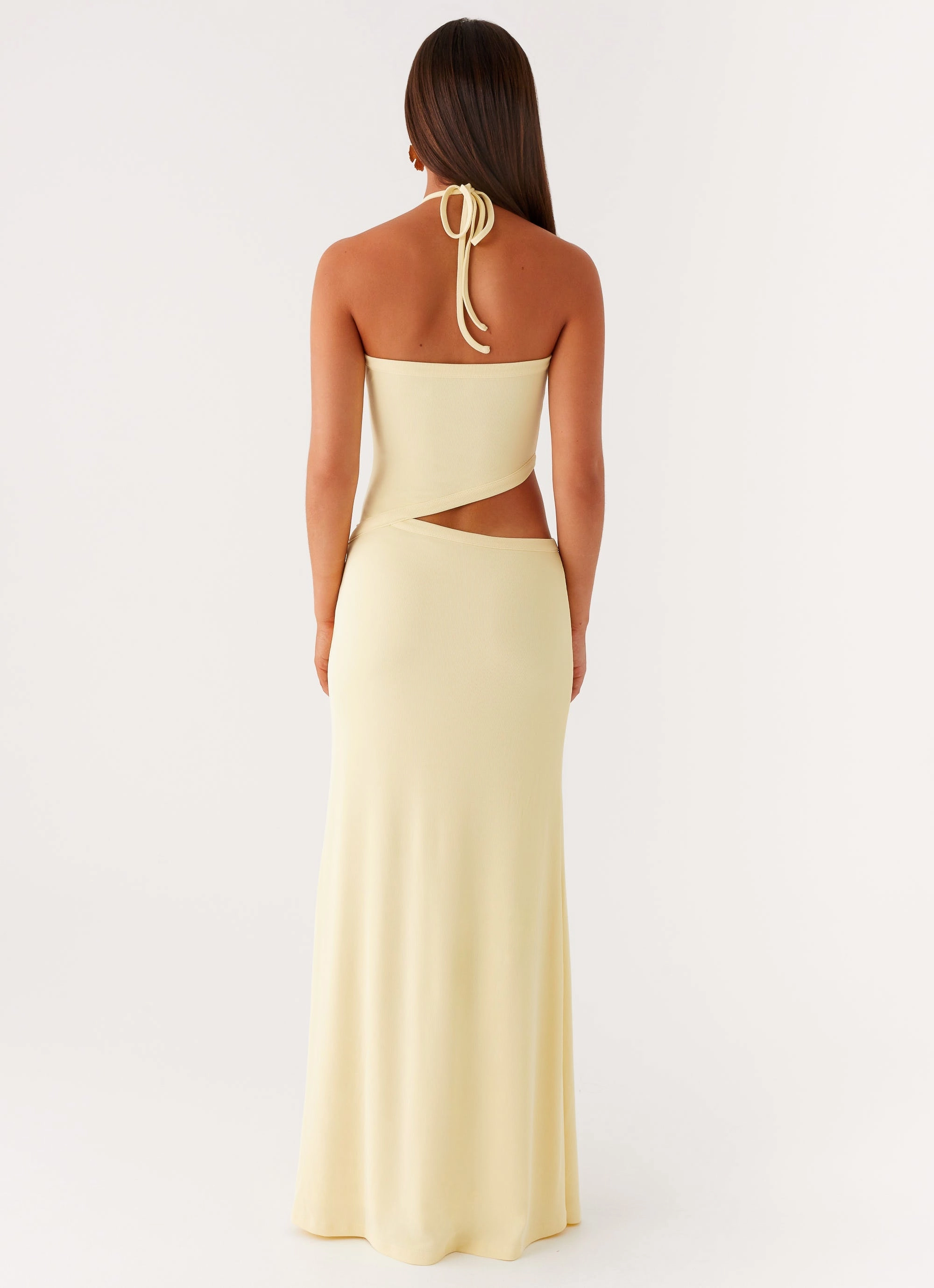 Lanah Cut Out Maxi Dress - Yellow Delicate Tone