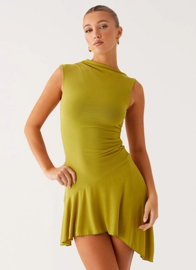 Lanai Mesh Mini Dress - Lime StretchableKnit New Mood