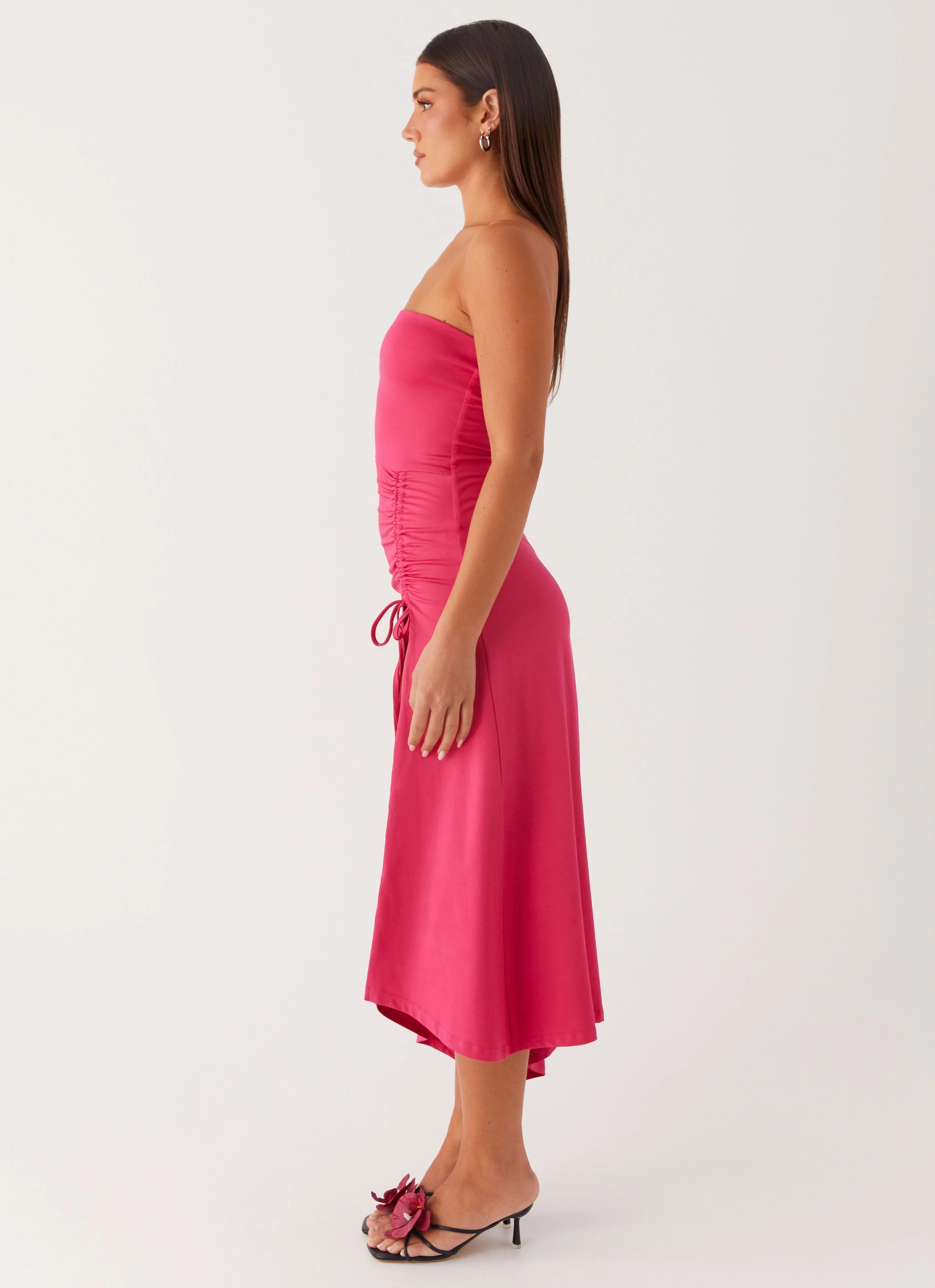 Laoise Midi Dress - Hot Pink Formal Style Sleeveless Cut