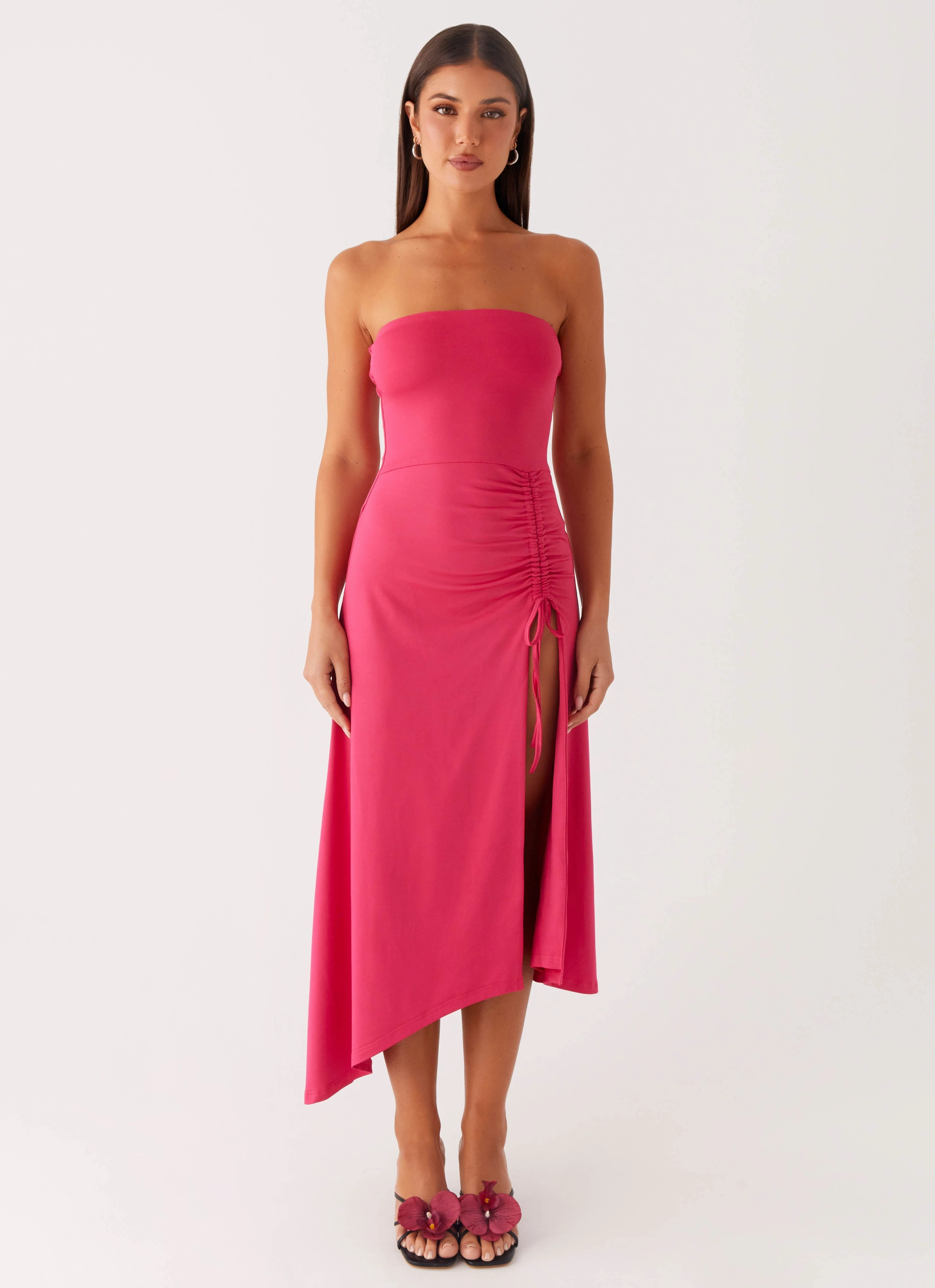 Office Ease Timeless slip dress Laoise Midi Dress - Hot Pink