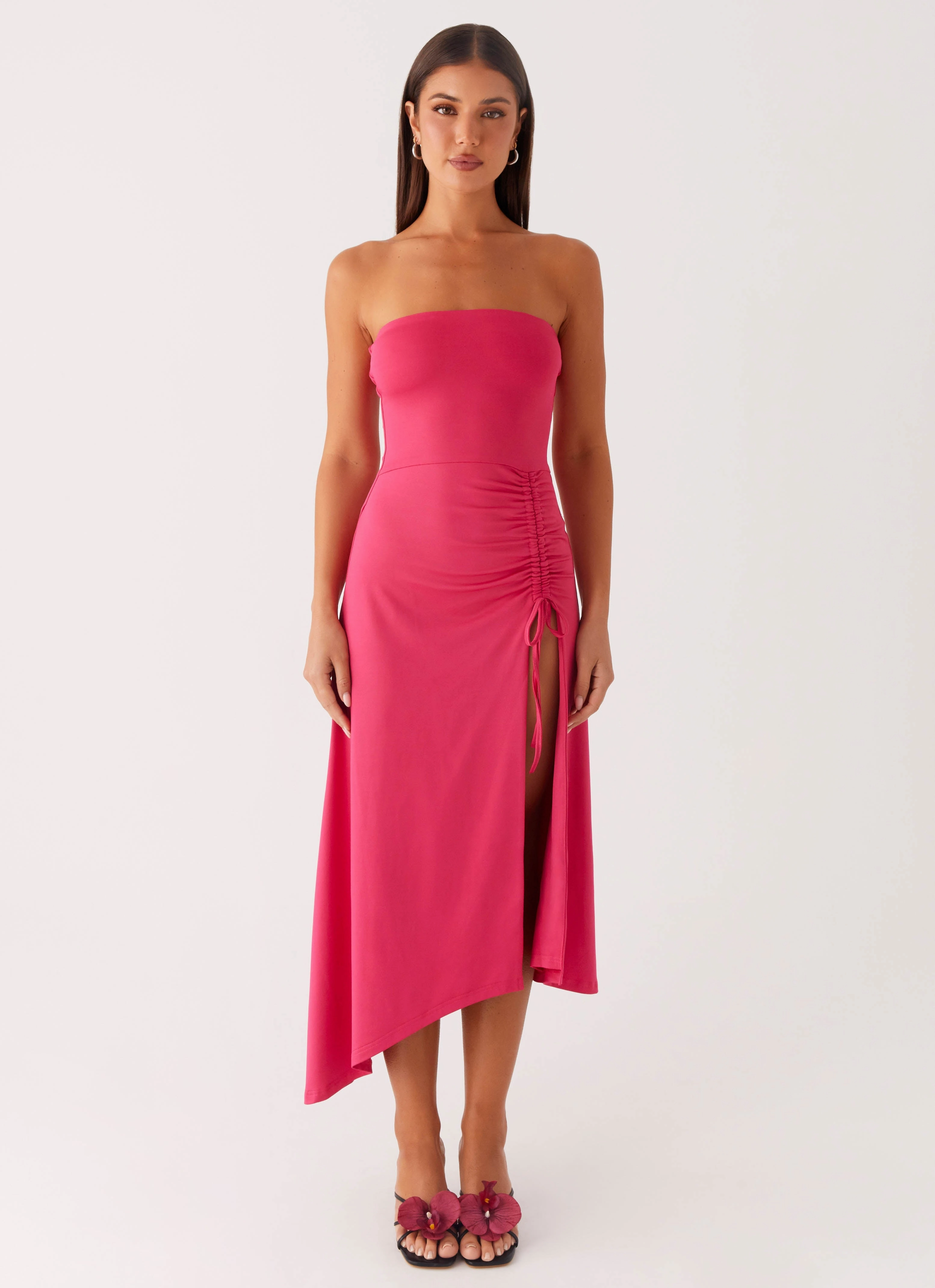 Street Motion Laoise Midi Dress - Hot Pink