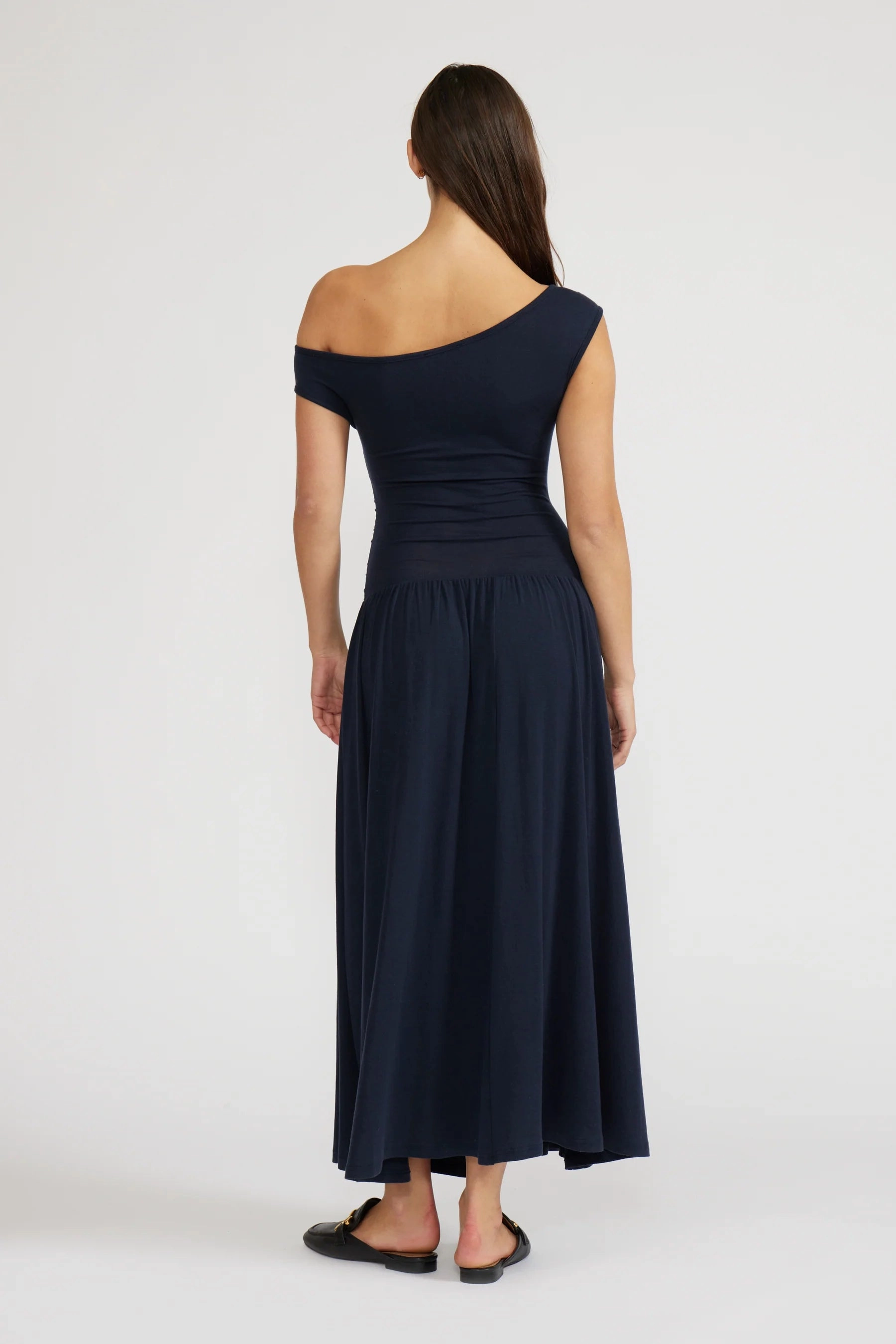 Larson Knit Maxi Dress - Navy Textured Surface