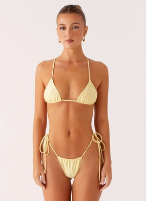 Lissy Bikini Bottoms - Yellow Sweat Resistant Material