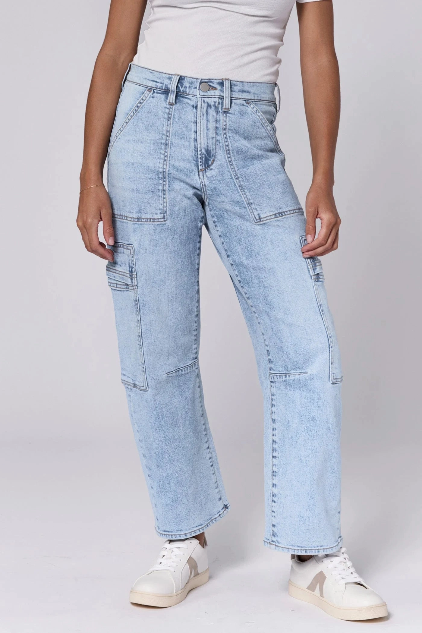 Cozy Feel Lasso High Rise Cropped Jeans - Tejano Blue