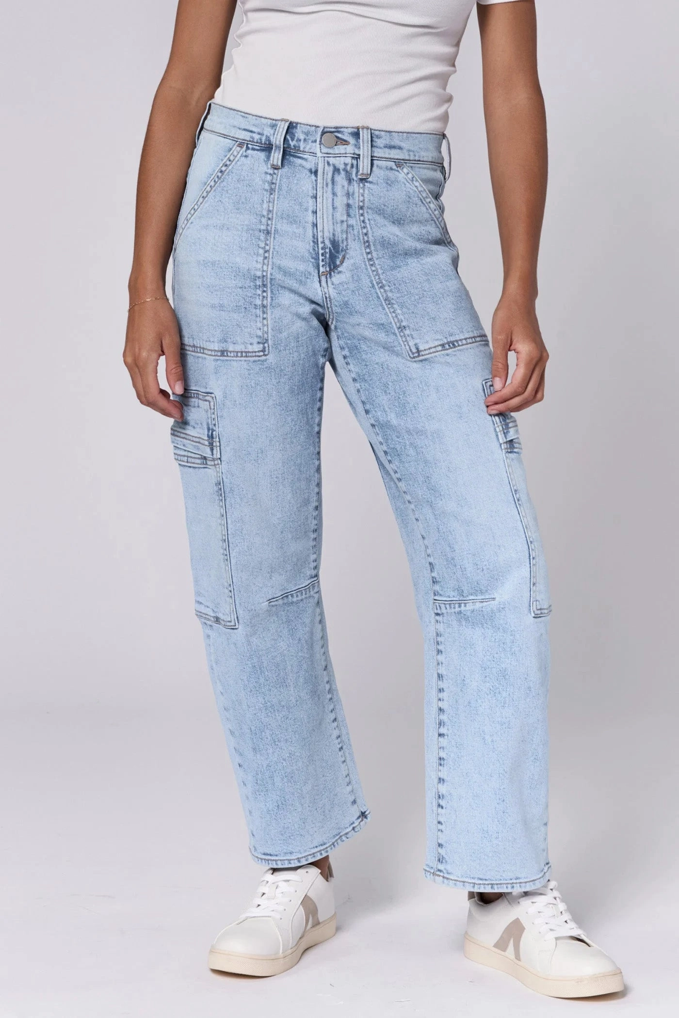 Lightweight Layering Option Lasso High Rise Cropped Jeans - Tejano Blue