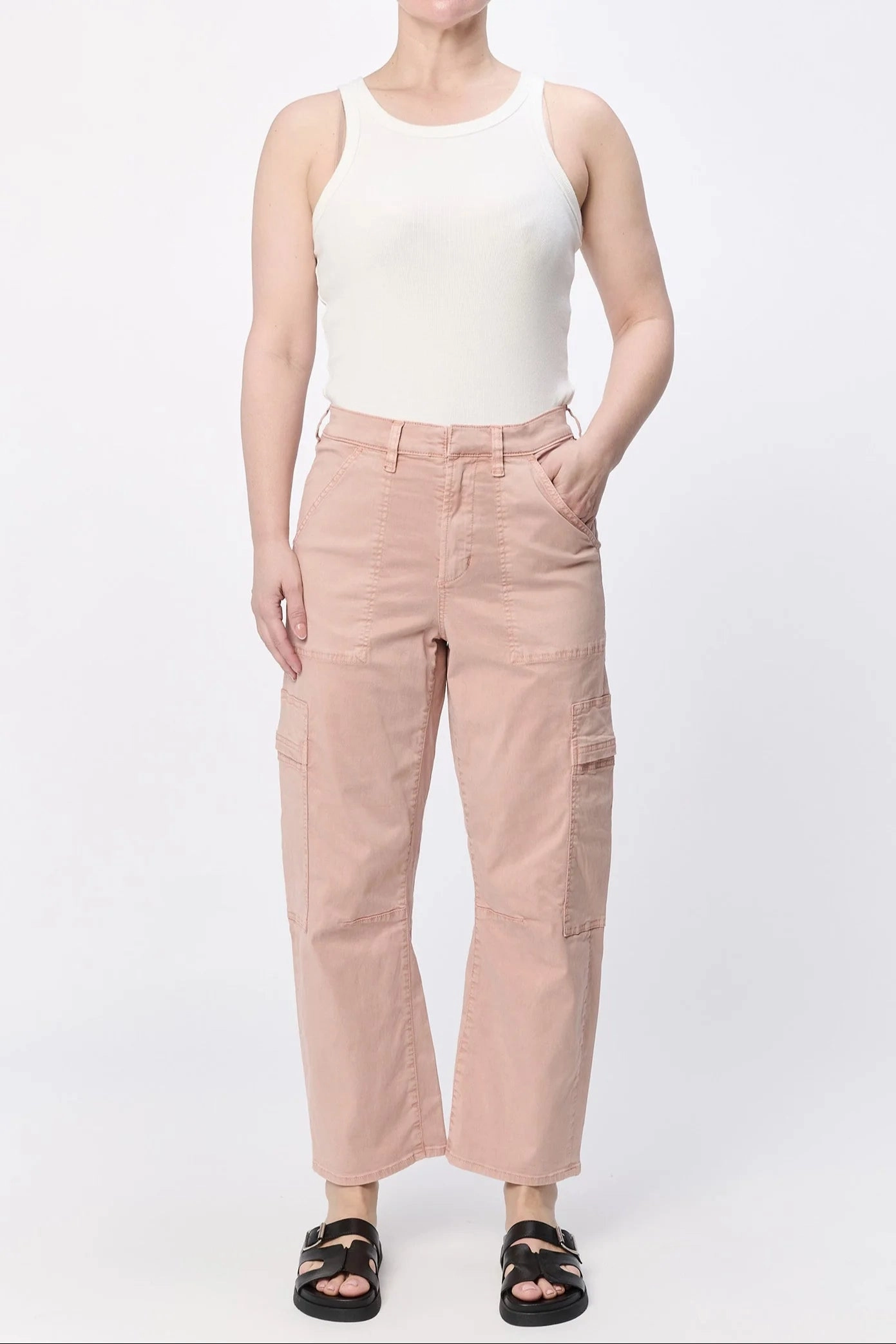 Lasso High Rise Cropped Pants - Tuscany Compression Fit Mesh Lined