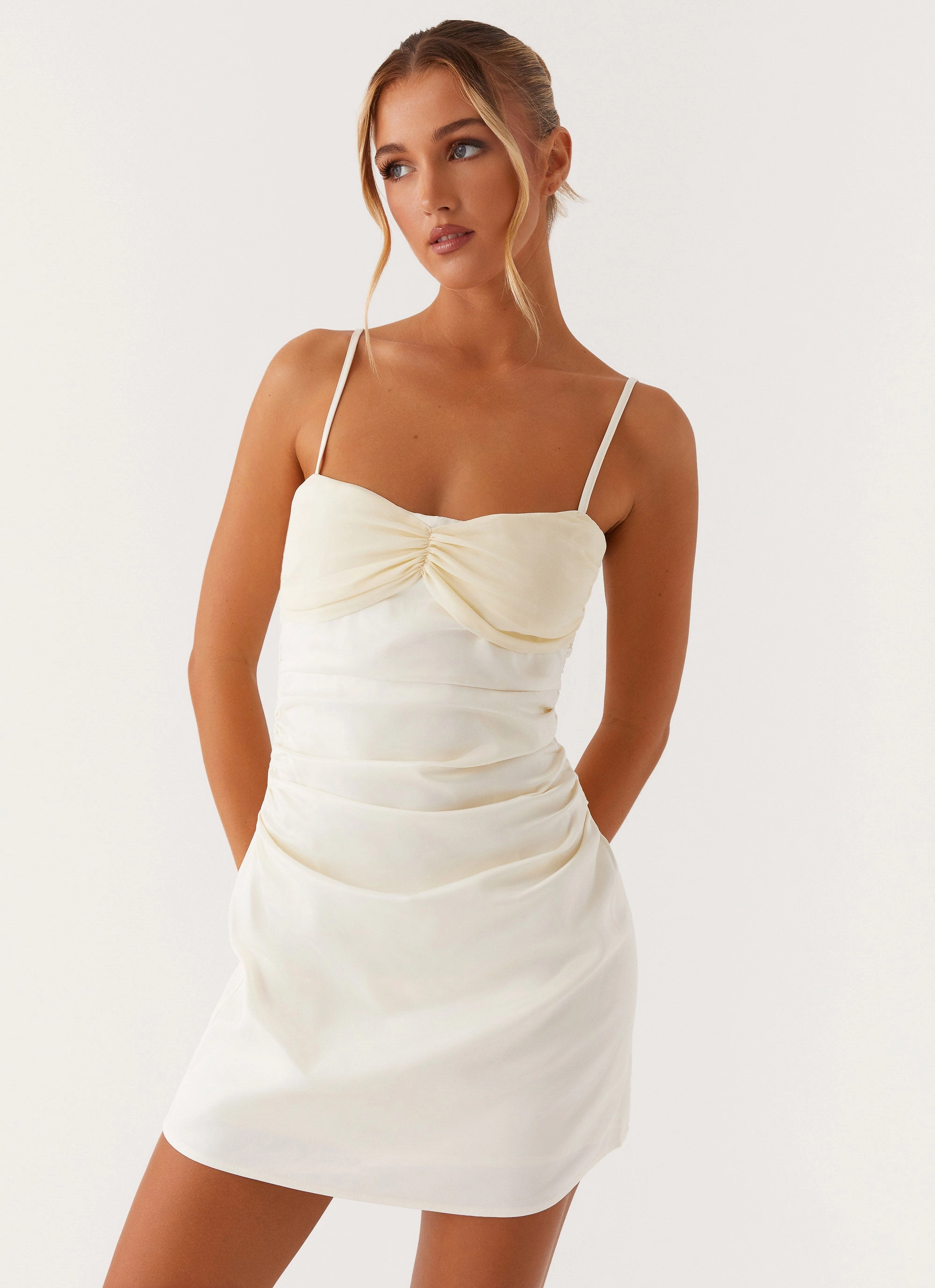 Chic and Elegant Last Summer Mini Dress - Ivory