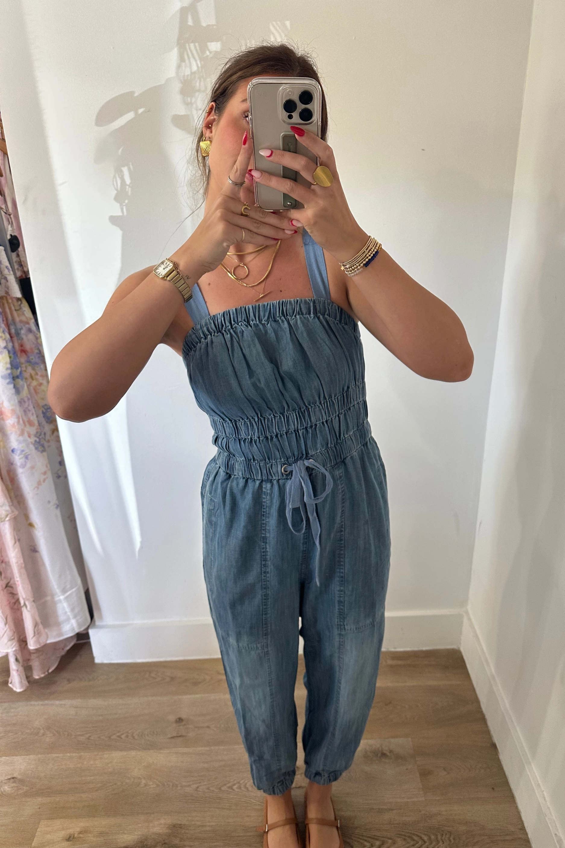 Sustainable Manufacturing Lasting Love Denim Jumpsuit - Light Blue