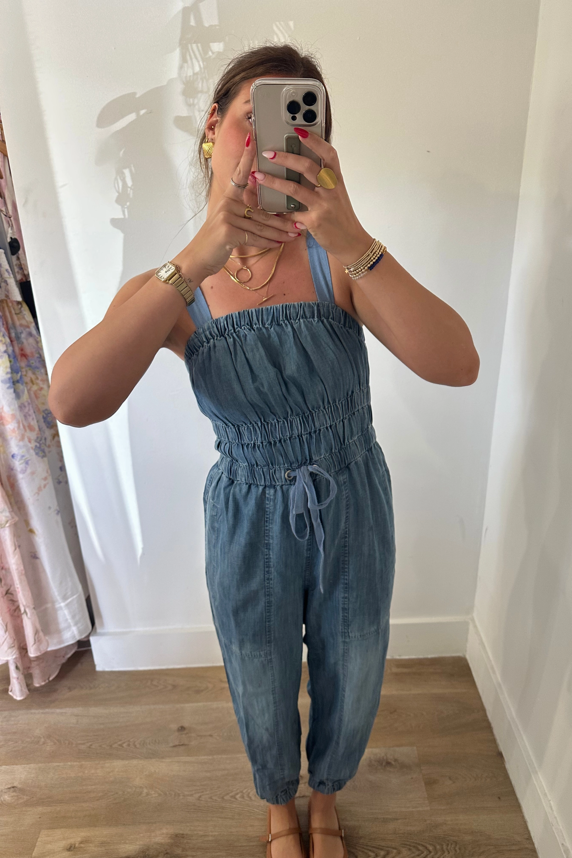 Lasting Love Denim Jumpsuit - Light Blue high - visibility