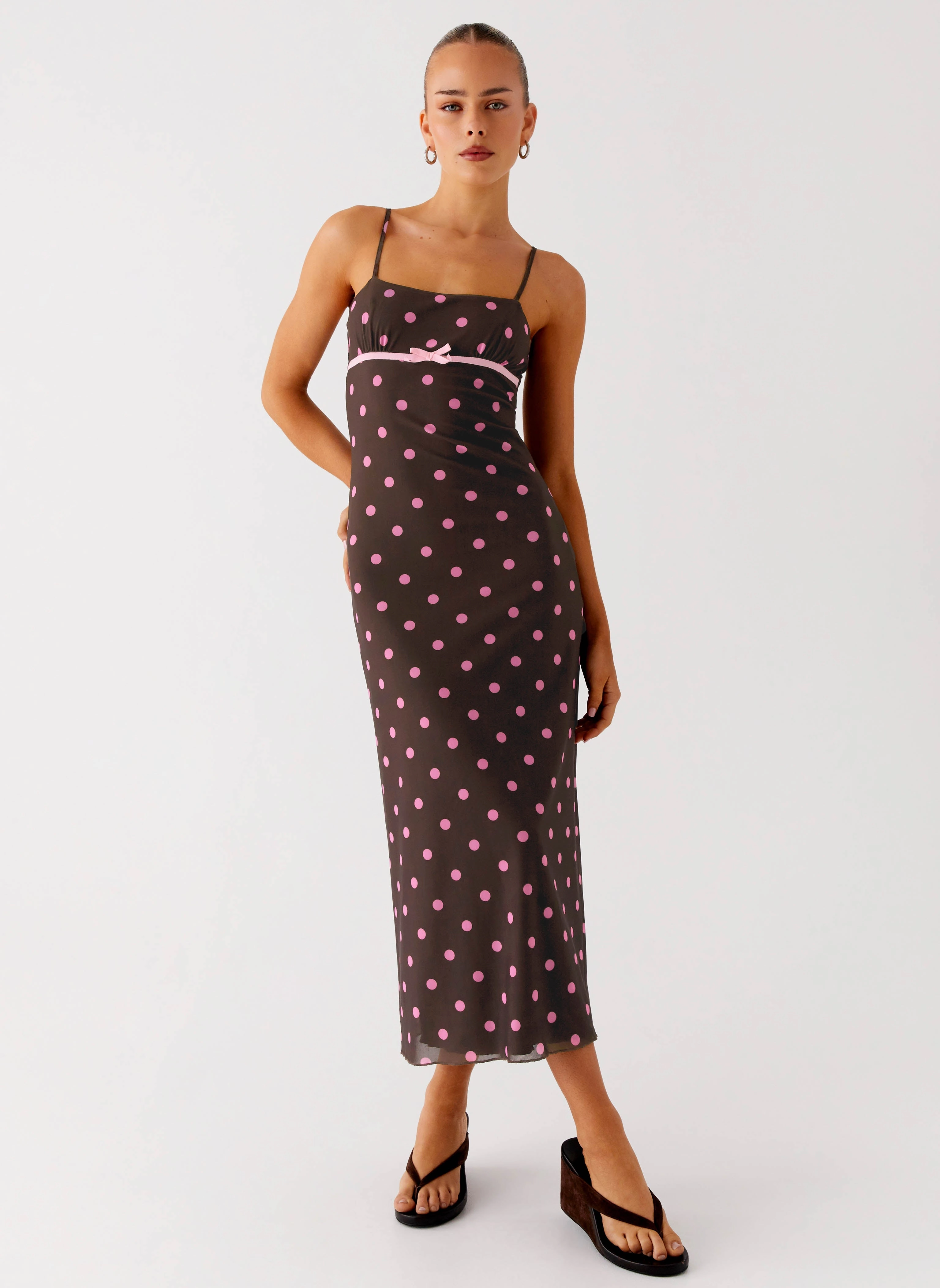 Latto Midi Dress - Chocolate Strawberry Dot All-season garment Special-Occasion