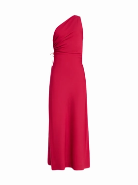 Laureles Maxi Dress in Raspberry Flowy-Shape