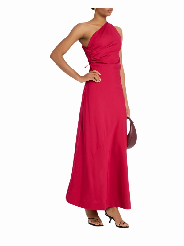 Subtle Fit Lace Accent Laureles Maxi Dress in Raspberry