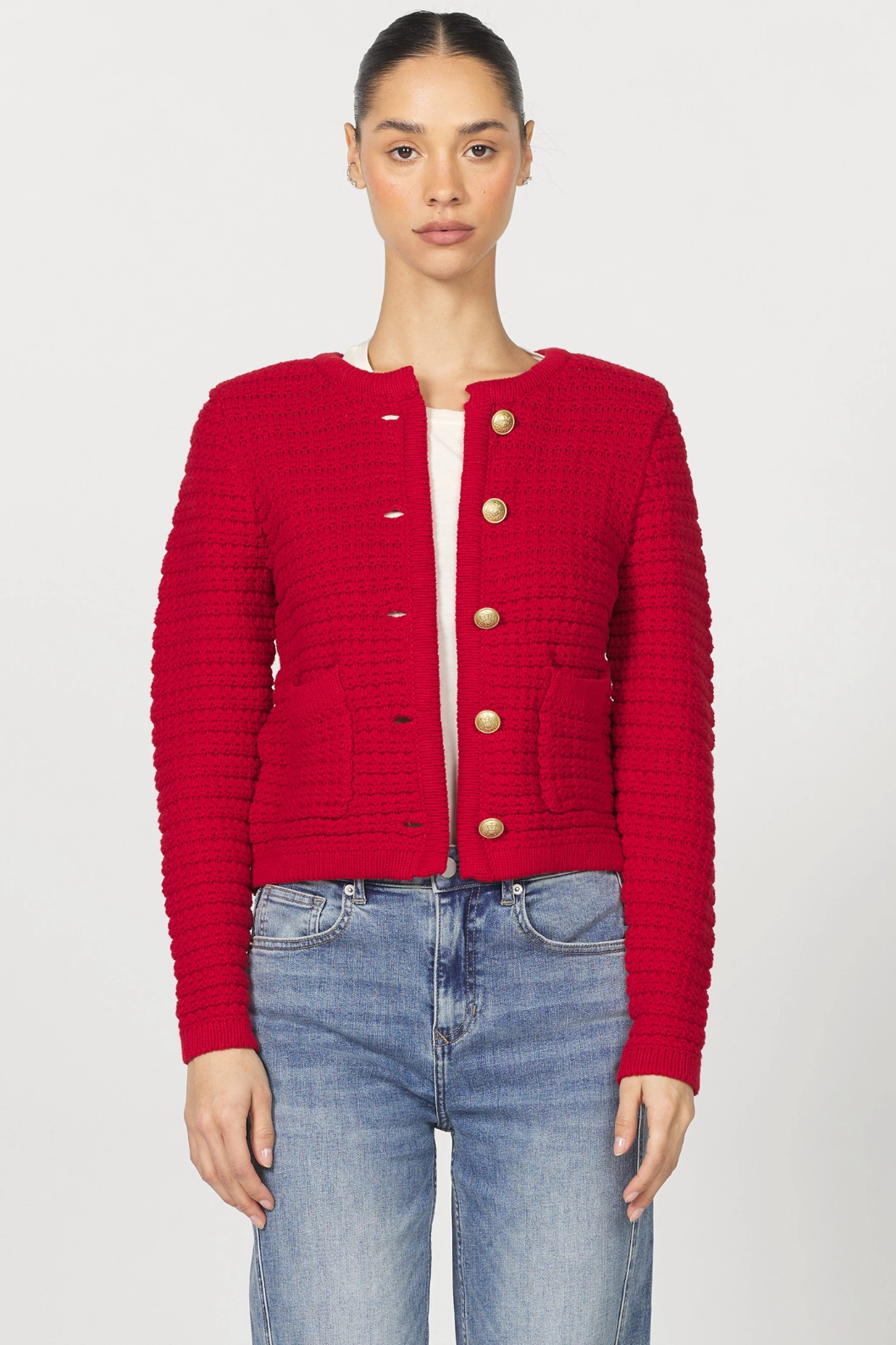 Cambria Cardigan QuickDry Texture Low Profile Zipper Closure