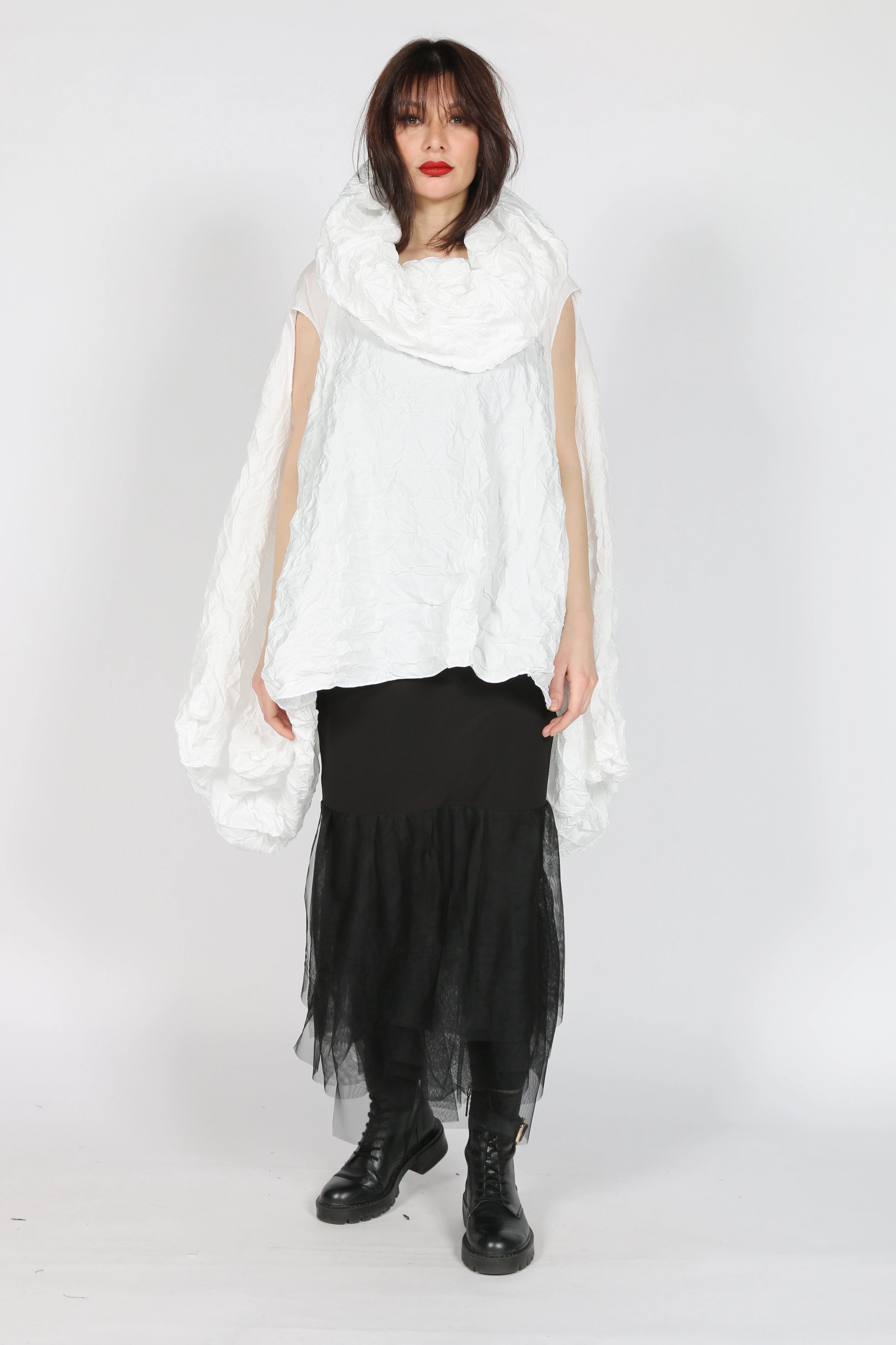 Midi length Modern Look Layer mesh skirt