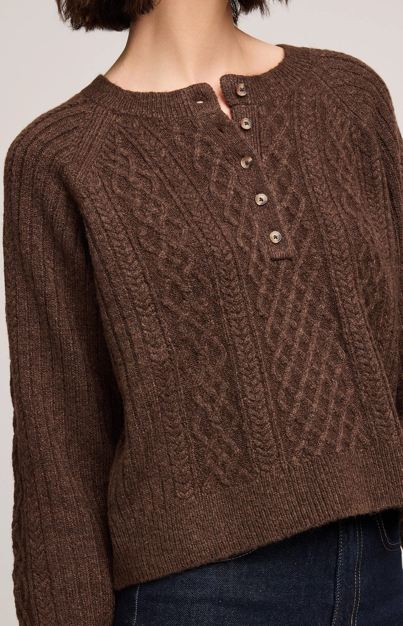 Aspen Cardigan - Heather Chocolate Winter Layer