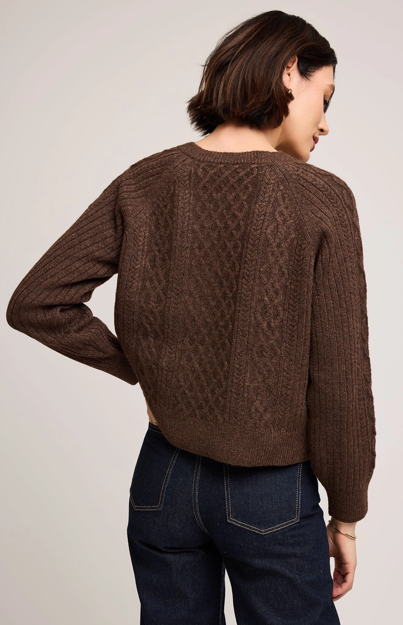 Long Sleeve Shirt Aspen Cardigan - Heather Chocolate