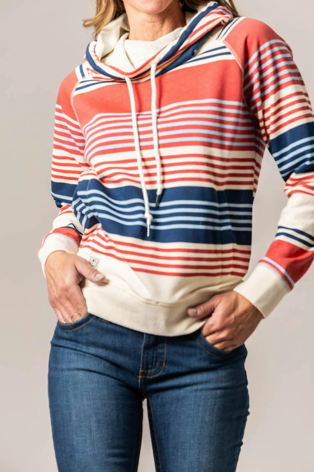 Kimes Ranch Womens Golinda Navy 100% Cotton Hoodie Street Fashion