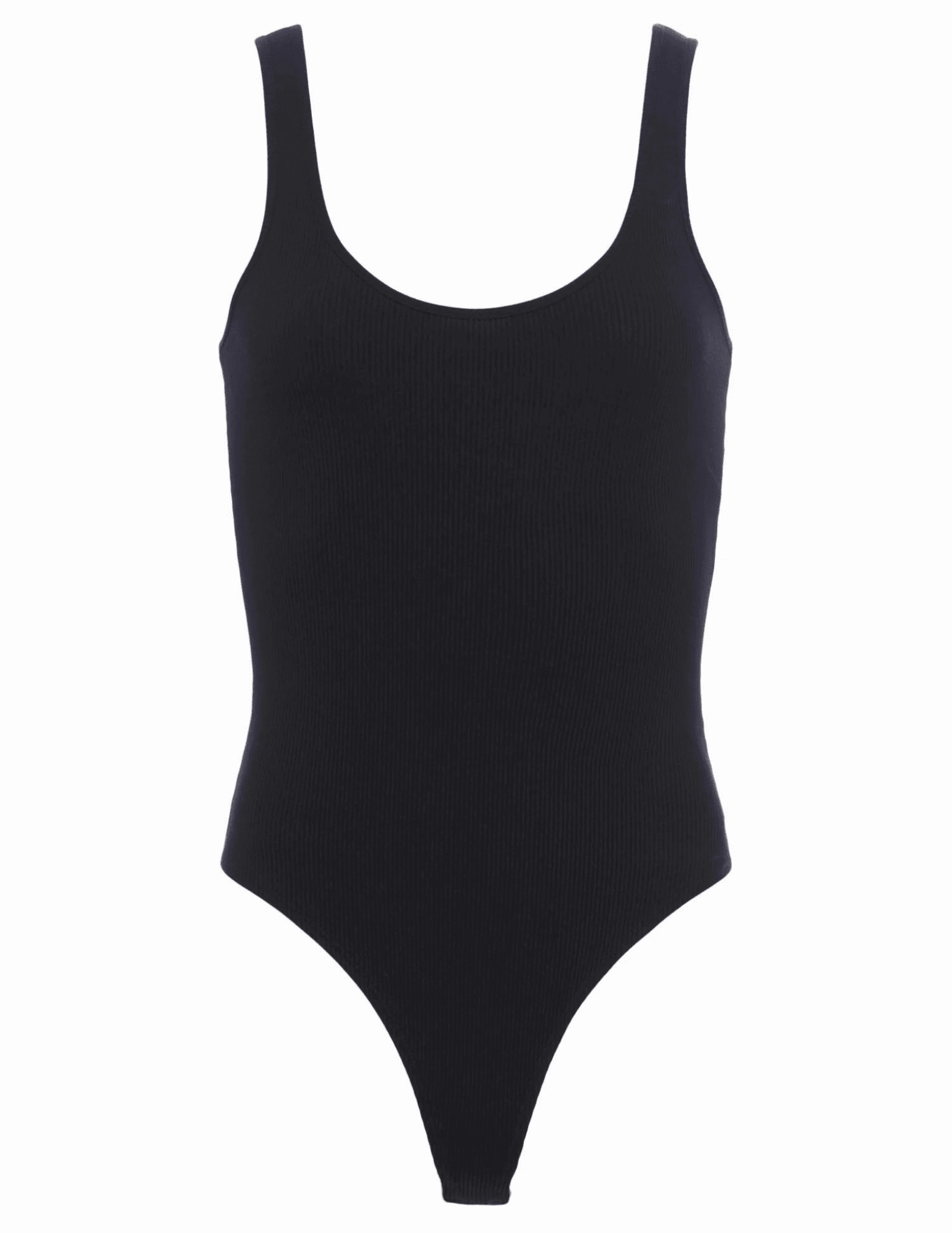 L'AGENCE Nica Scoop Neck Bodysuit in Black Illuminated