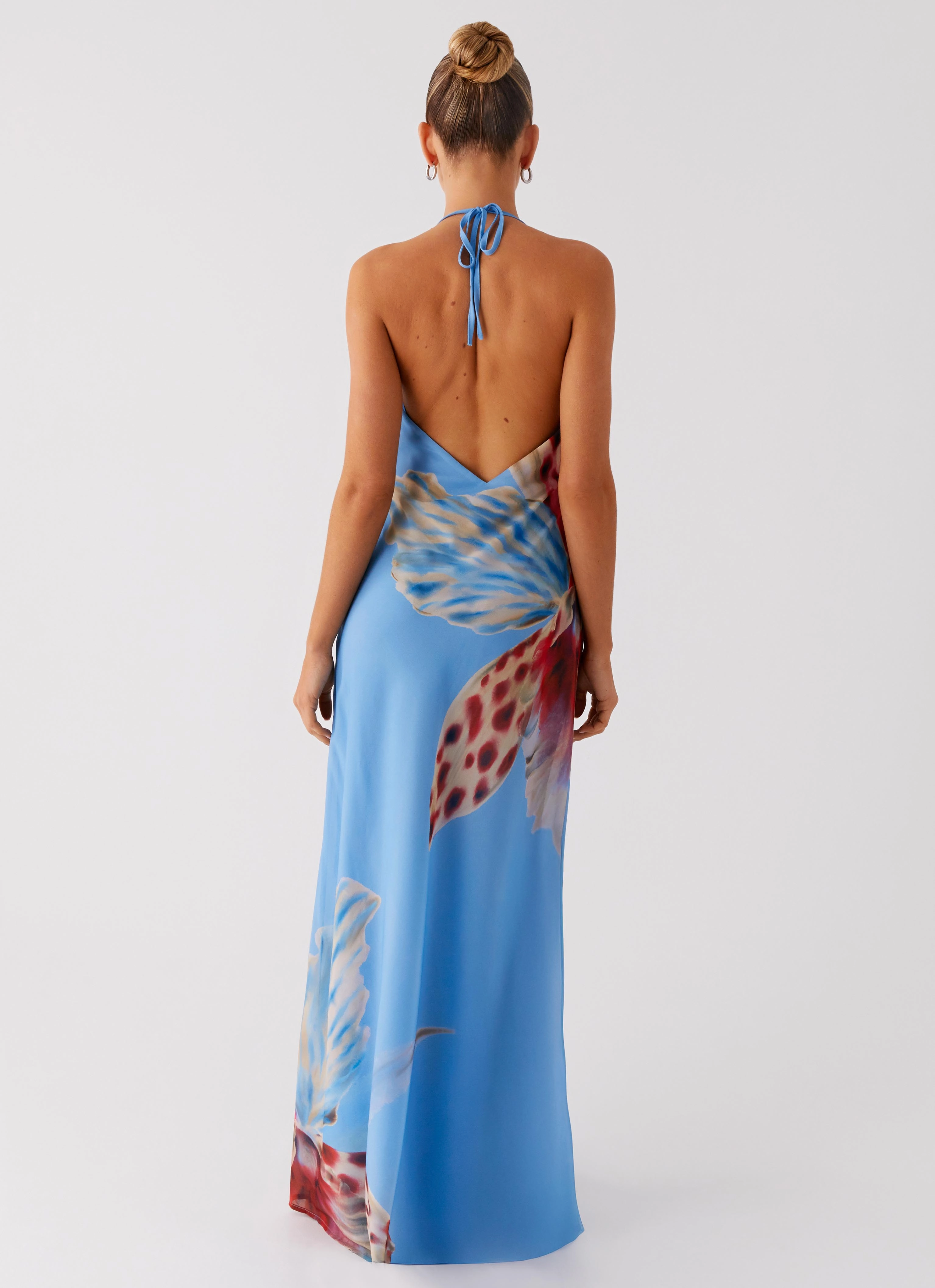 Easy Style Occasion Ready Stars Align Cowl Maxi Dress - Deep Sea Bloom