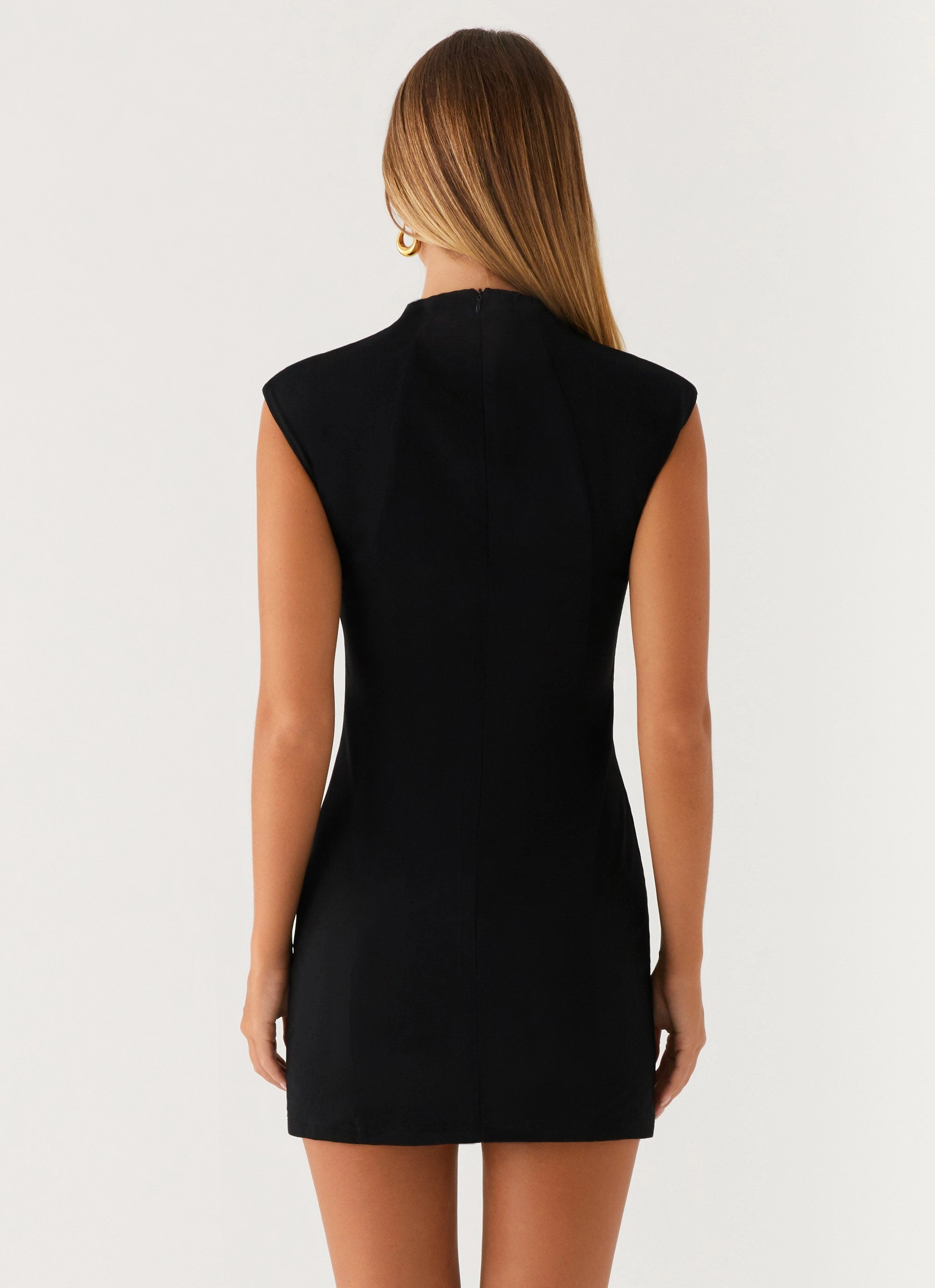 Alias Mini Dress - Black Feminine off-the-shoulder gown Chic Layers