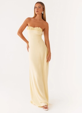 Tayla Linen Maxi Dress - Yellow Resort Vibes