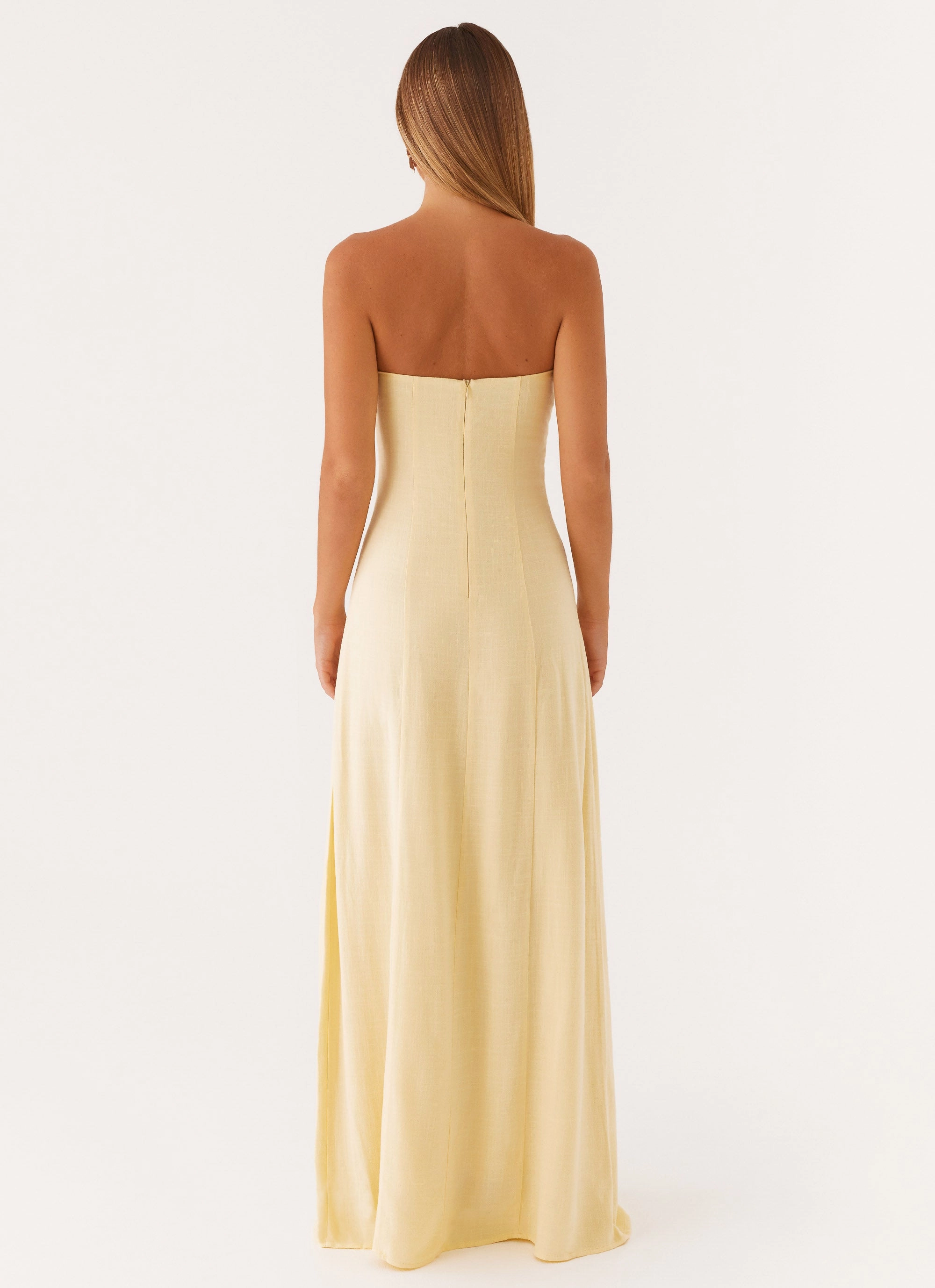 Tayla Linen Maxi Dress - Yellow Easy Comfort Earth Colors