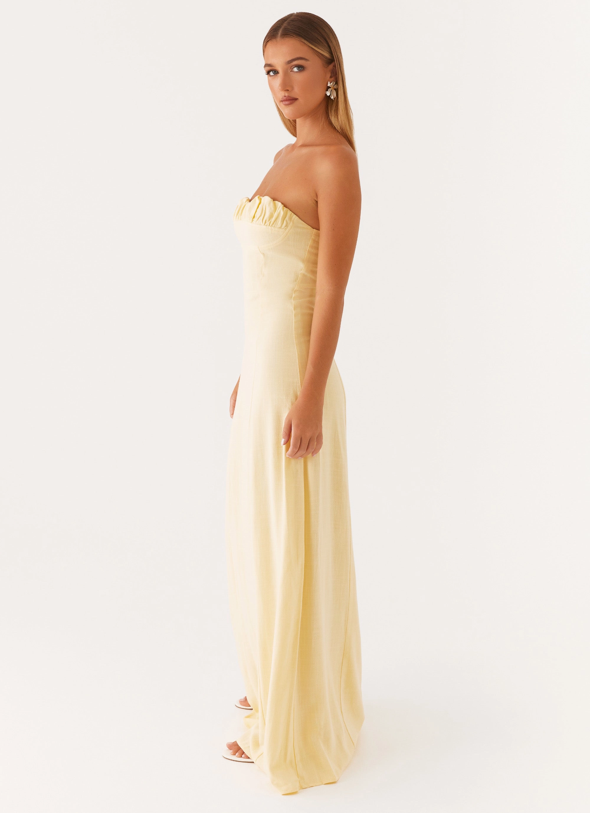 Tayla Linen Maxi Dress - Yellow Glamorous look Luxurious Feel