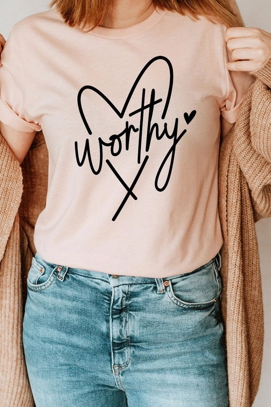 Worthy Heart Easter Basic Graphic Tee S-XL sporty wear RubberizedGrip