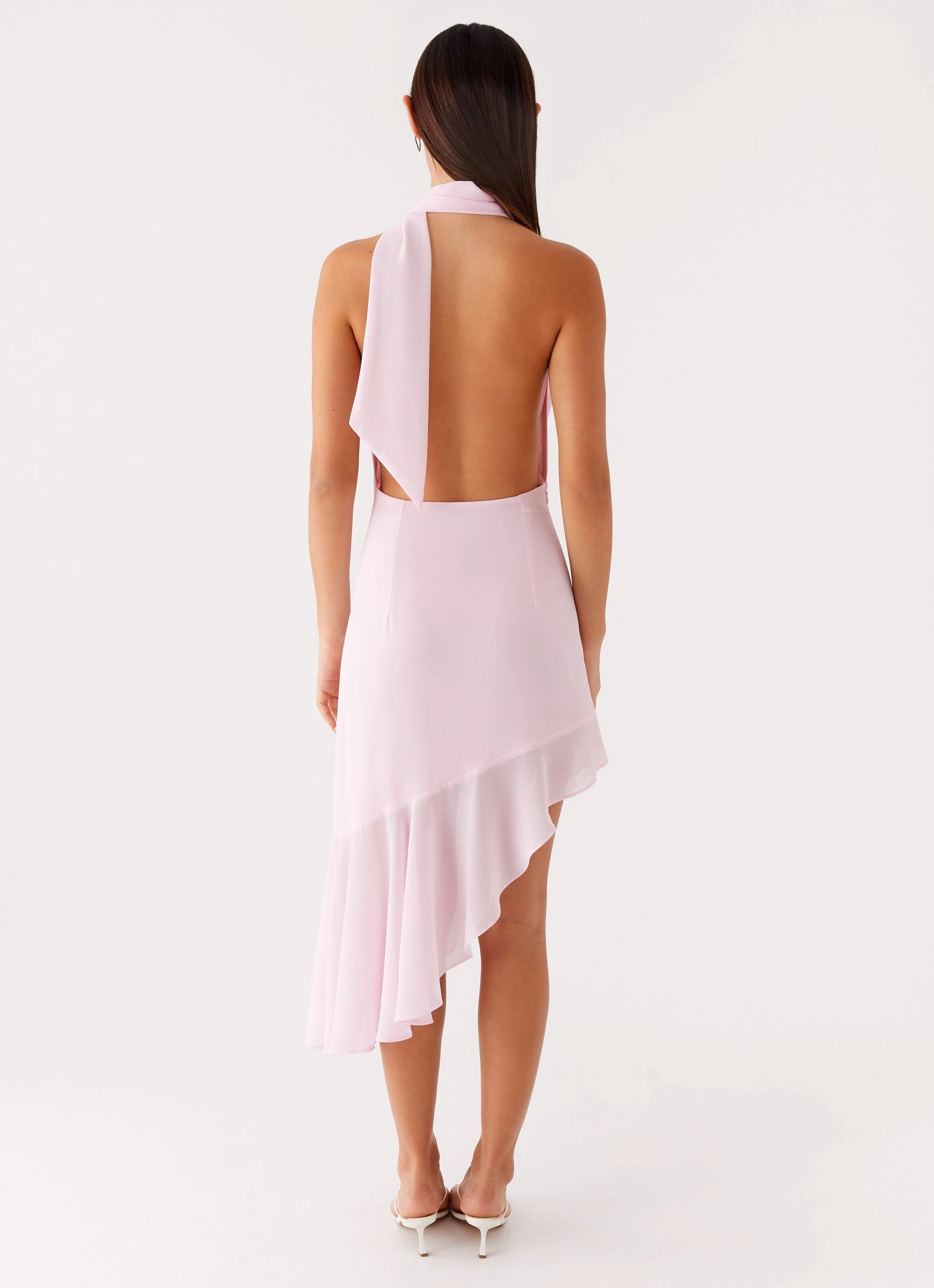 Layna Scarf Midi Dress - Pink Flattering Style Trend-Inspired