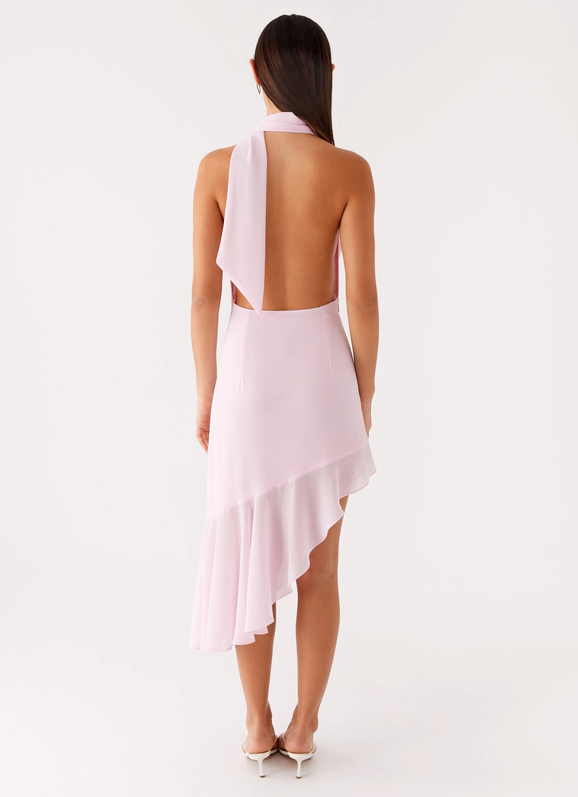Layna Scarf Midi Dress - Pink Modern Soft Harmonious Layers