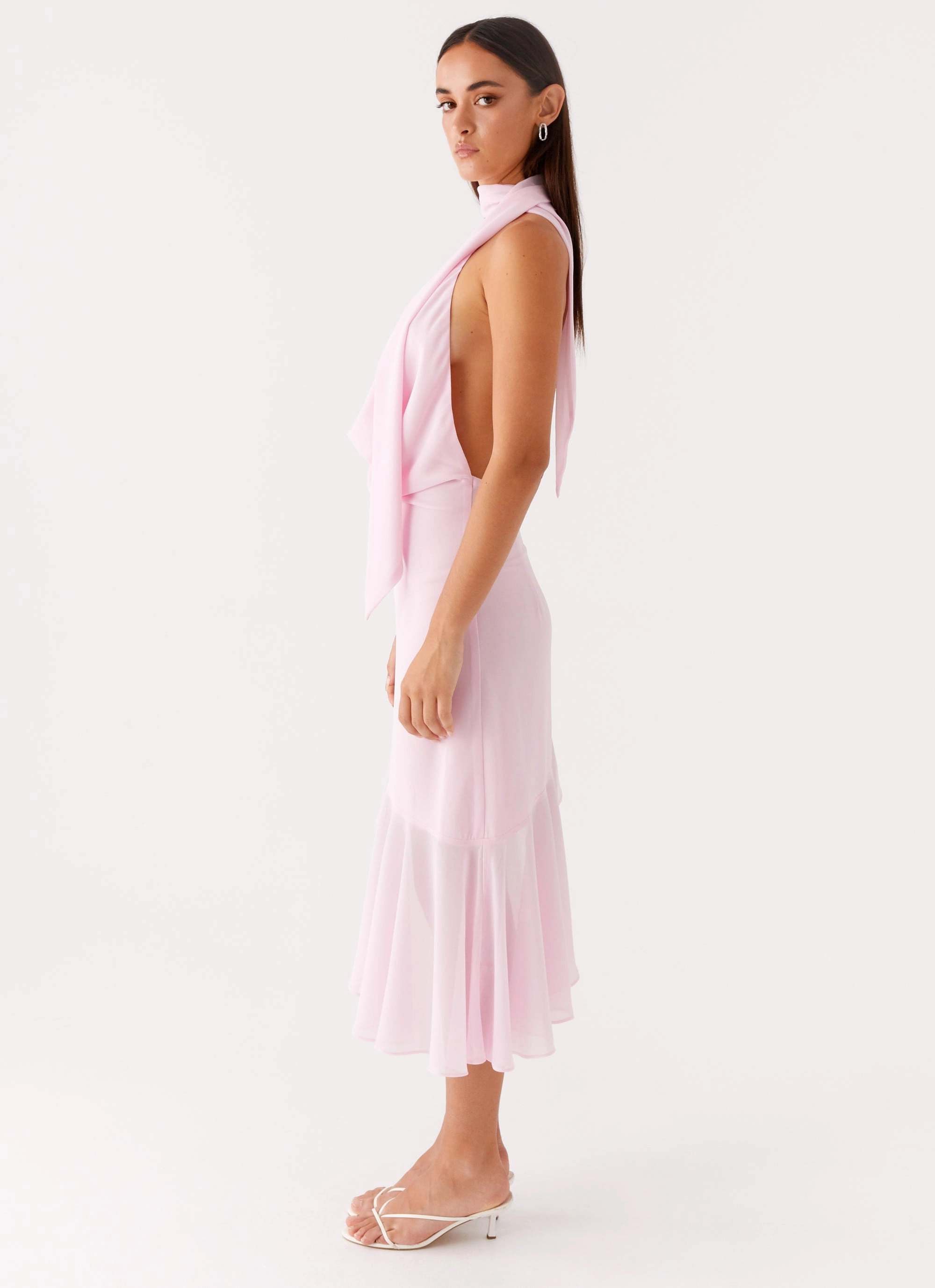 Relaxed Comfort Look Night Ready Layna Scarf Midi Dress - Pink