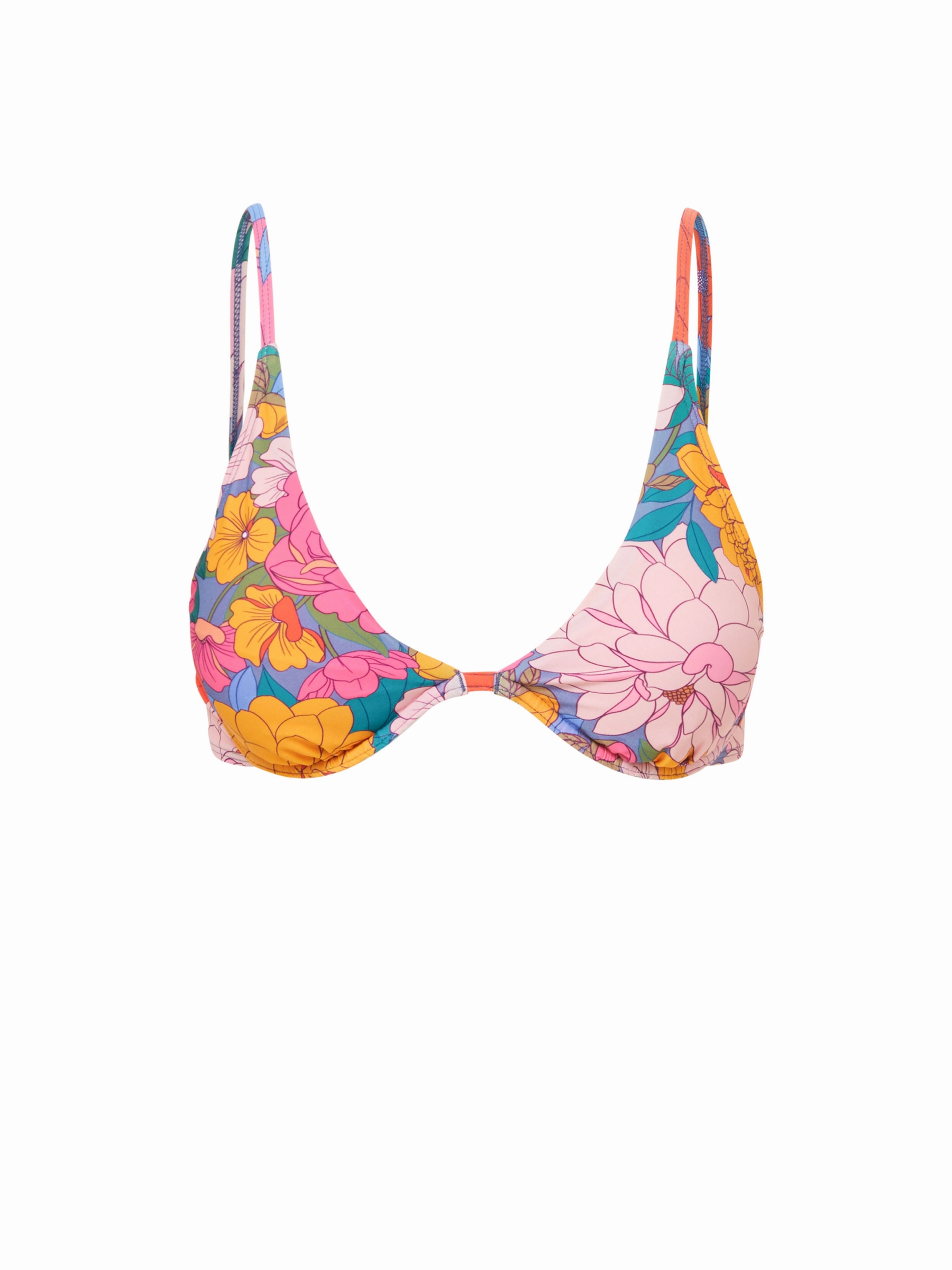 Leah Top In Zinnia Fields Active Beachwear Anti Chafing Design