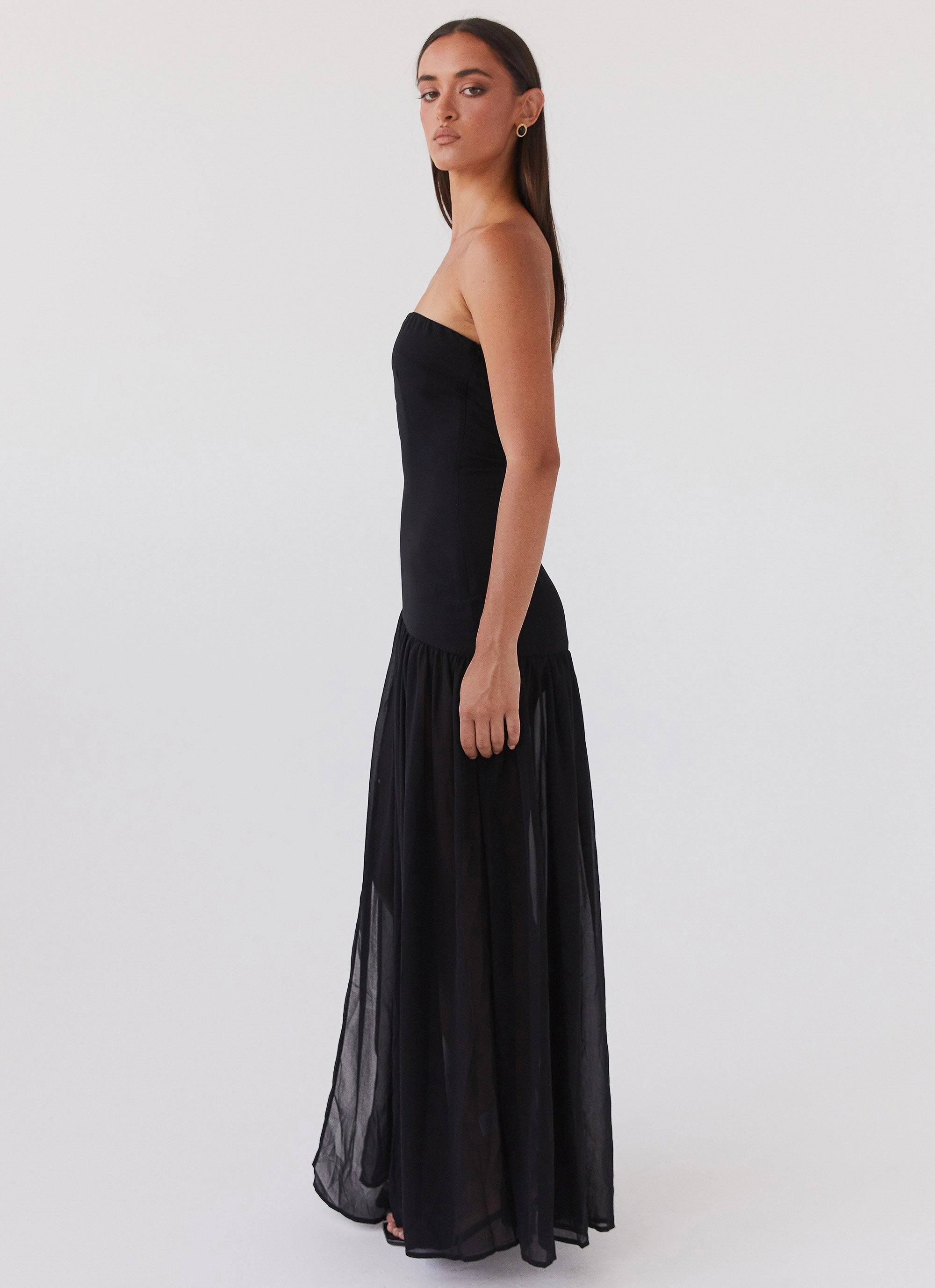 Eden Strapless Maxi Dress - Black Stylish Pick Clean Structure