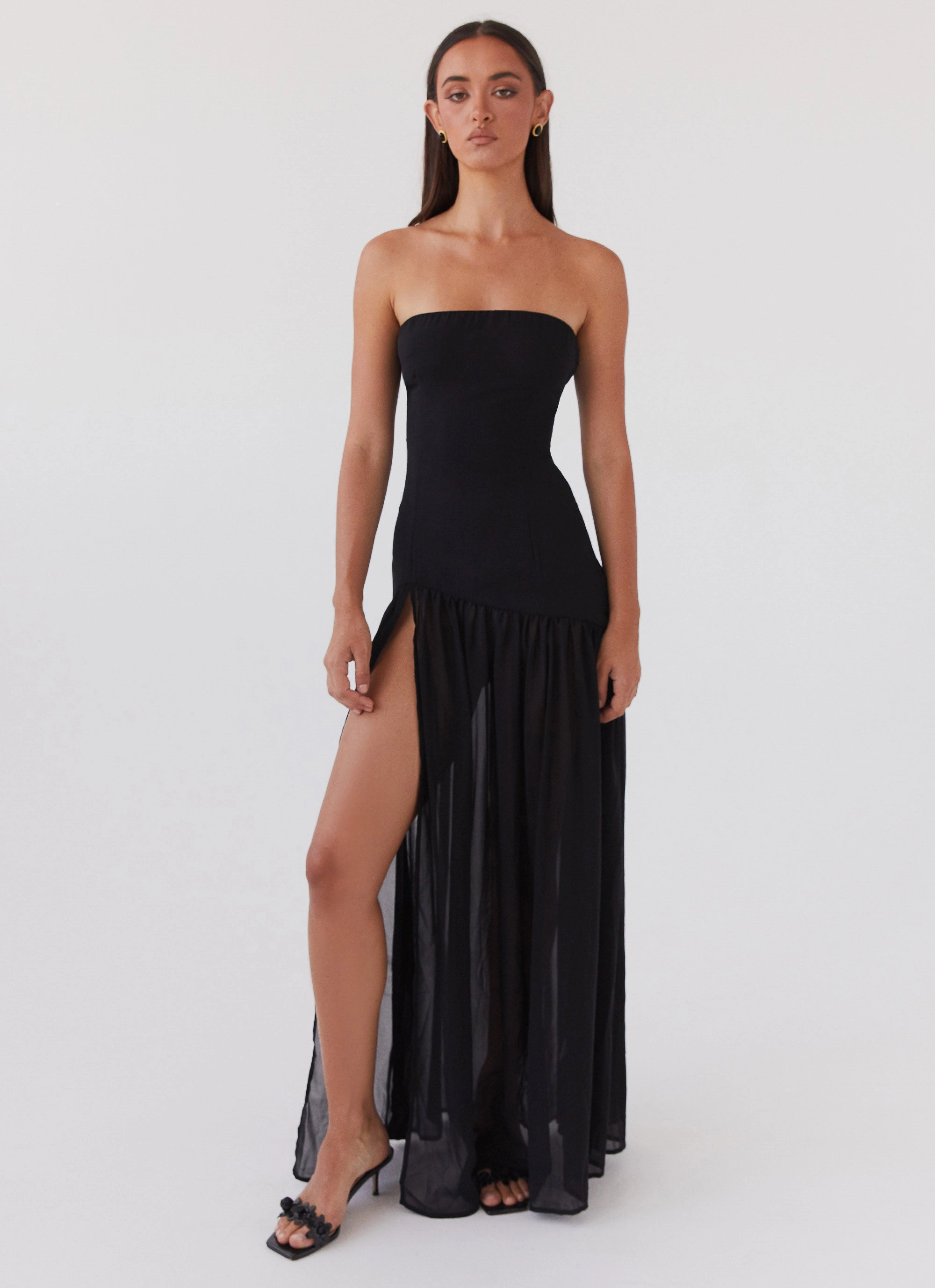 Eden Strapless Maxi Dress - Black Simple Chic