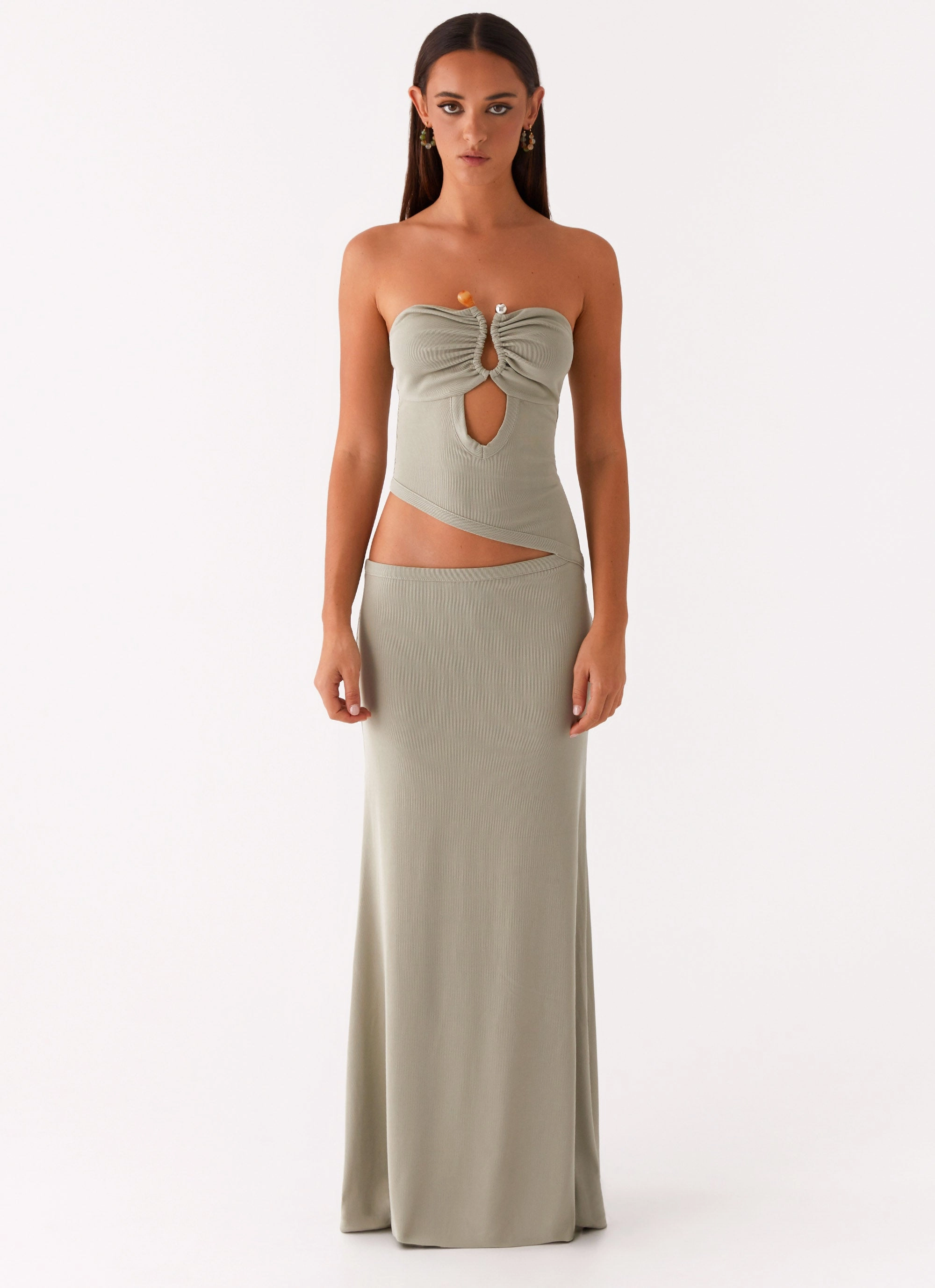 Simple Fit Wild Roses Maxi Dress - Sage
