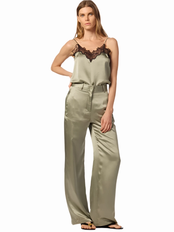 Leeland Flat Front Trouser in Eucalyptus Chic Comfort