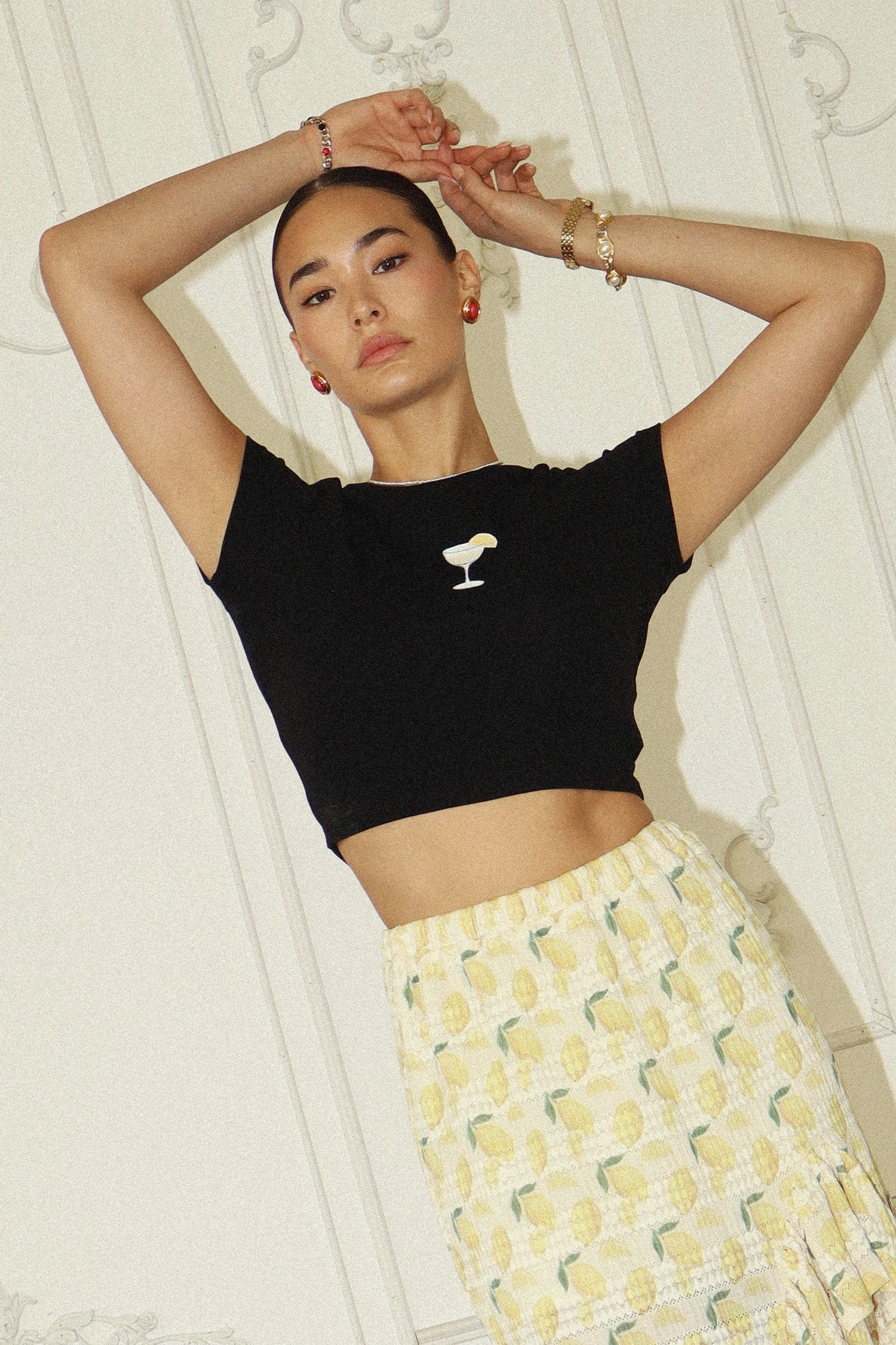 Lemon Drop Baby Tee Relaxed Sweatshirt FourWayStretchFabric